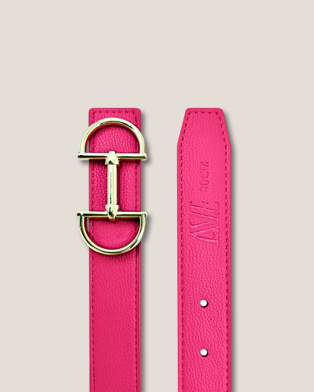 Women's reversible leather belt with a snaffle as belt buckle
