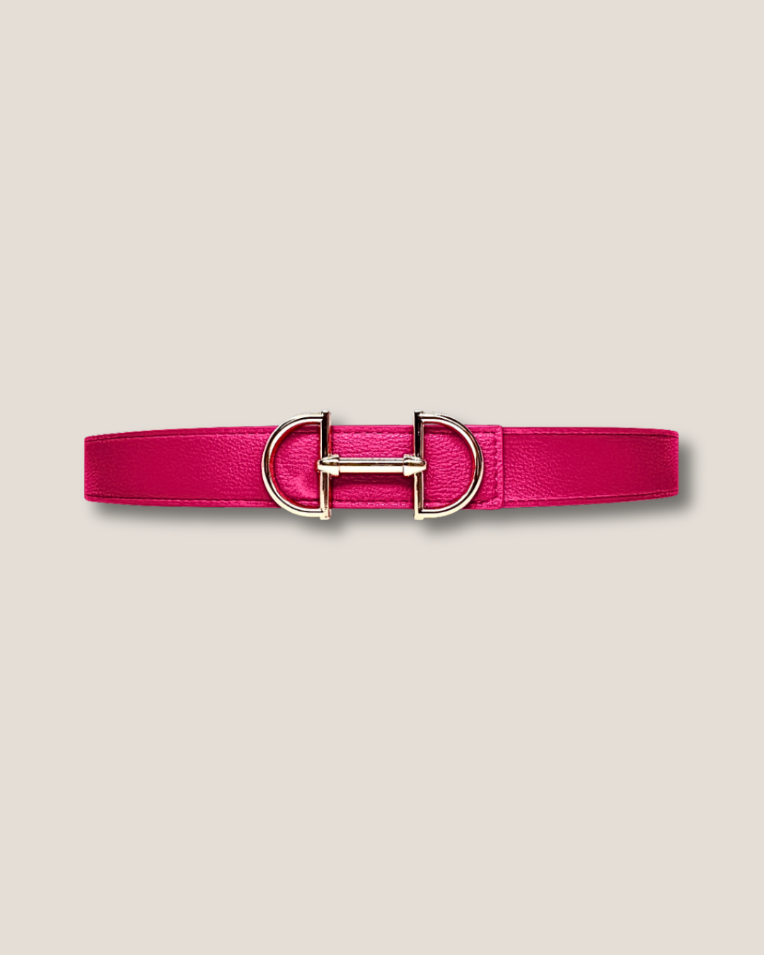 Women's reversible leather belt with a snaffle as belt buckle