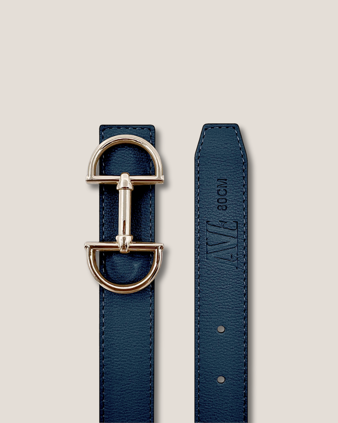 Women's reversible leather belt with a snaffle as belt buckle