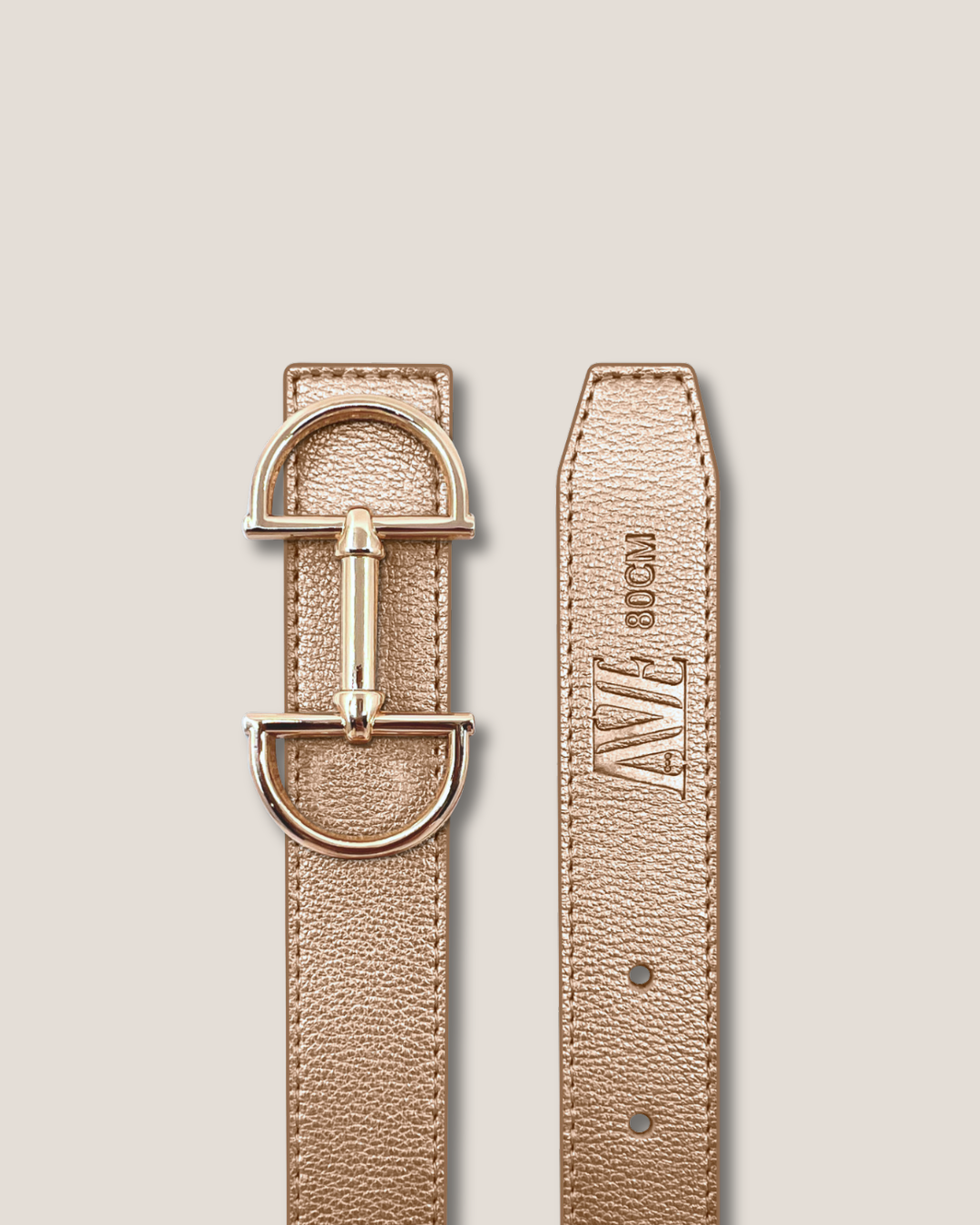 Women's reversible leather belt with a snaffle as belt buckle