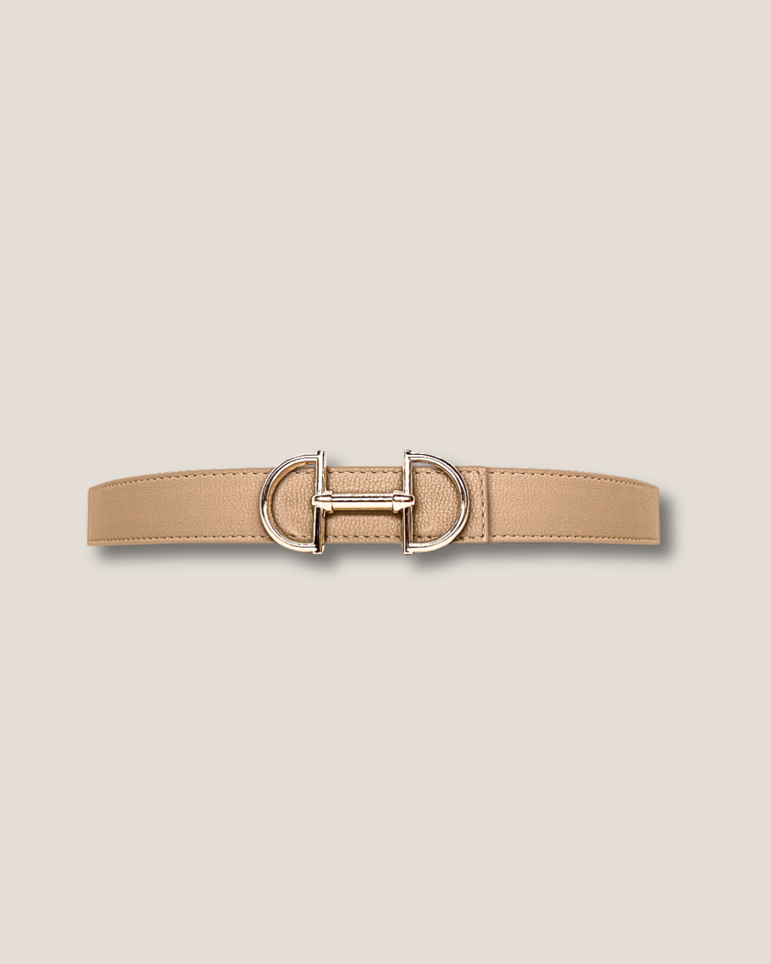 Women's reversible leather belt with a snaffle as belt buckle