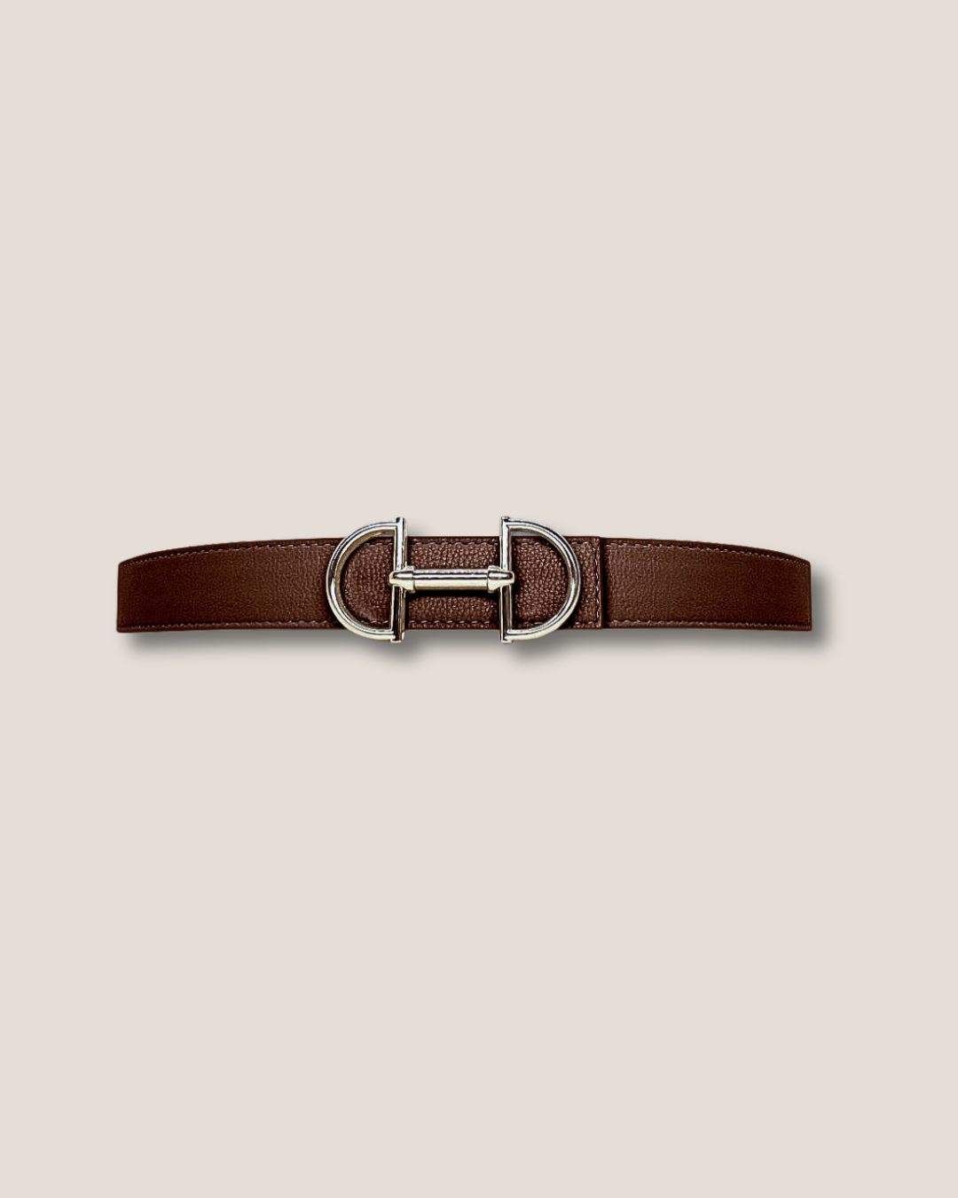 Women's reversible leather belt with a snaffle as belt buckle