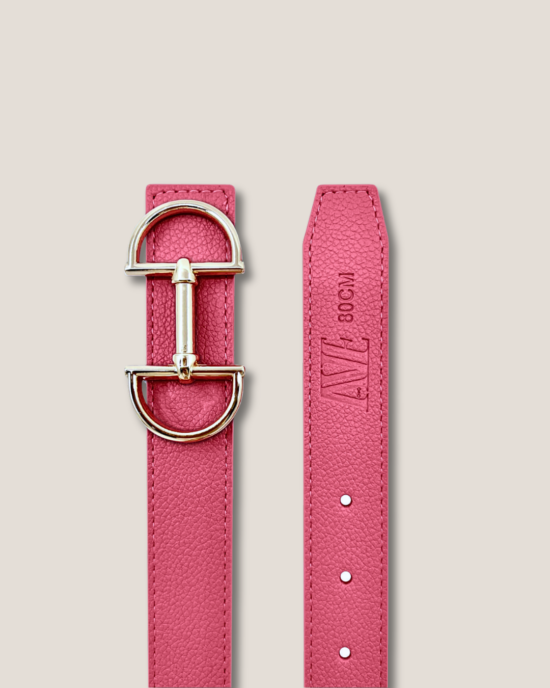 Women's reversible leather belt with a snaffle as belt buckle