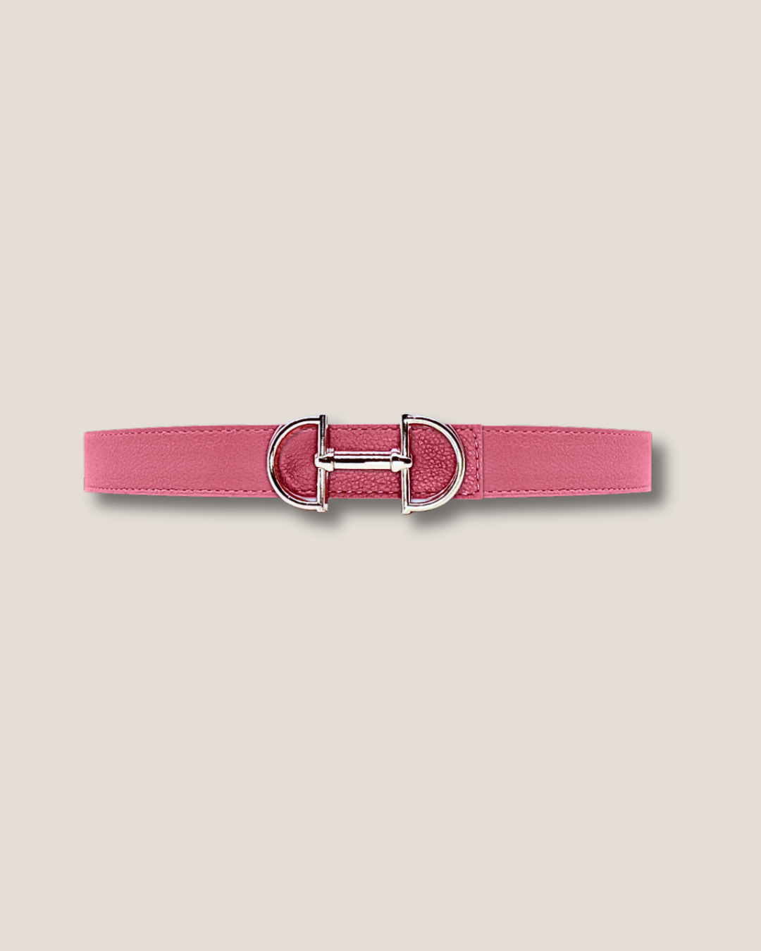 Women's reversible leather belt with a snaffle as belt buckle