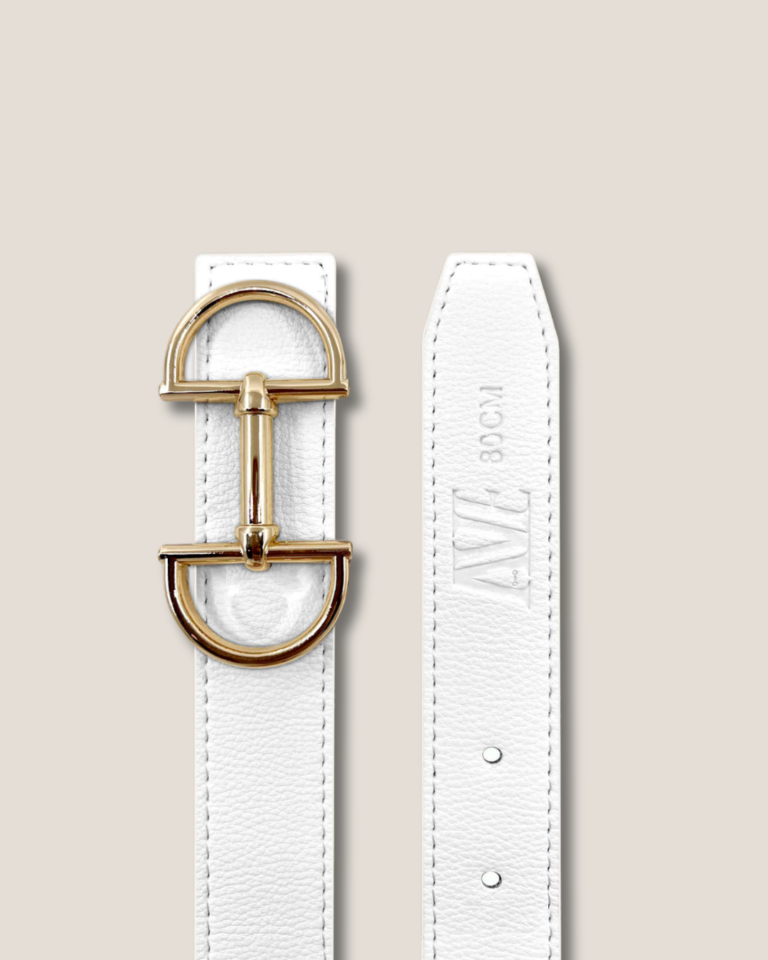 Women's reversible leather belt with a snaffle as belt buckle