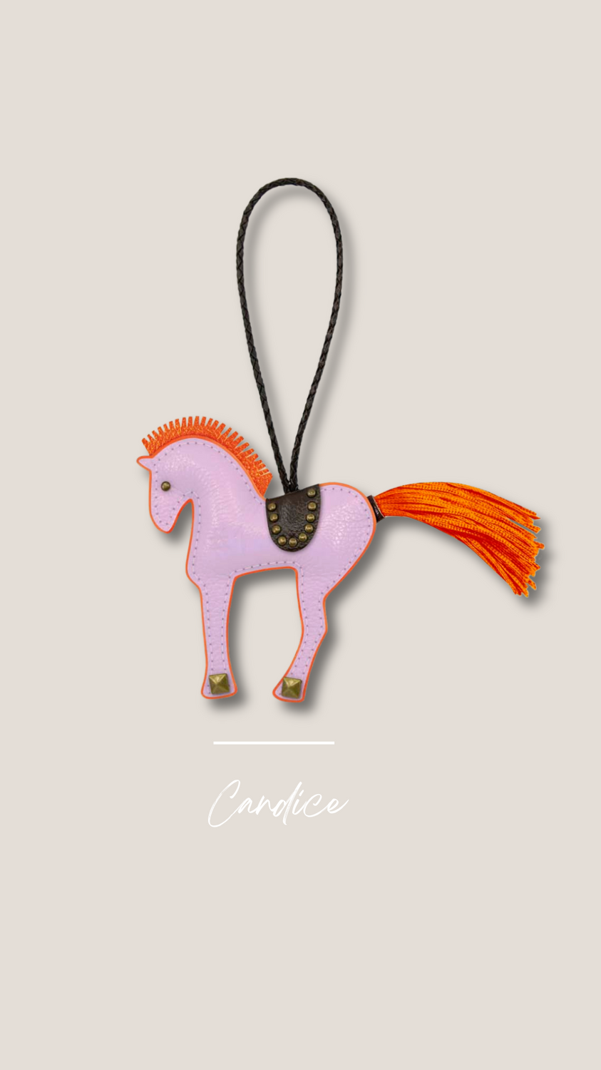 Horse pendant made of leather handmade limited edition with box