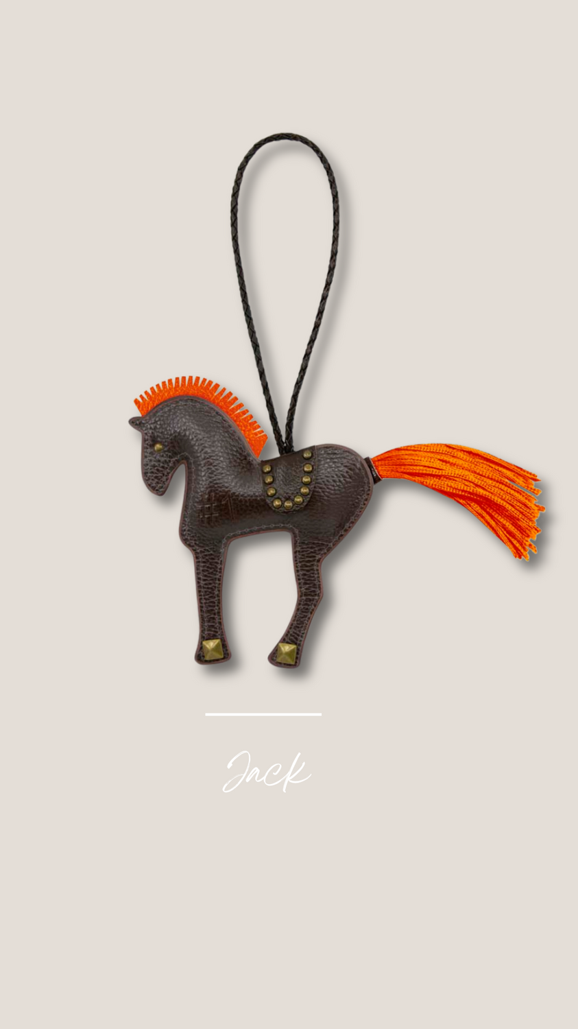 Horse pendant made of leather handmade limited edition with box