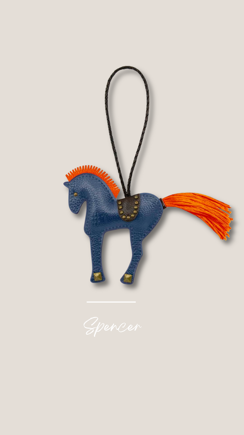 Horse pendant made of leather handmade limited edition with box