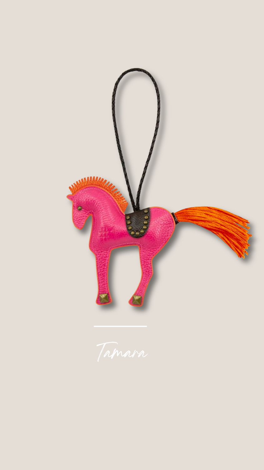 Horse pendant made of leather handmade limited edition with box