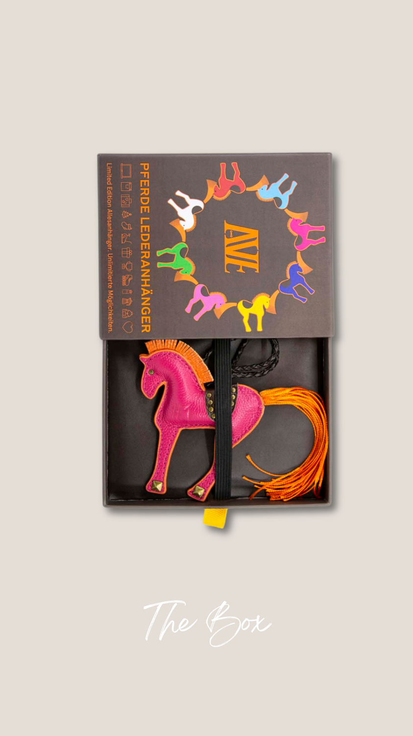 Horse pendant made of leather handmade limited edition with box