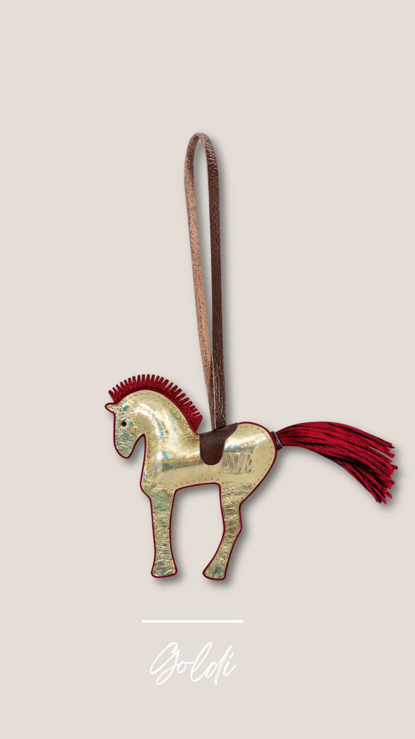 Leather pendant horse handmade