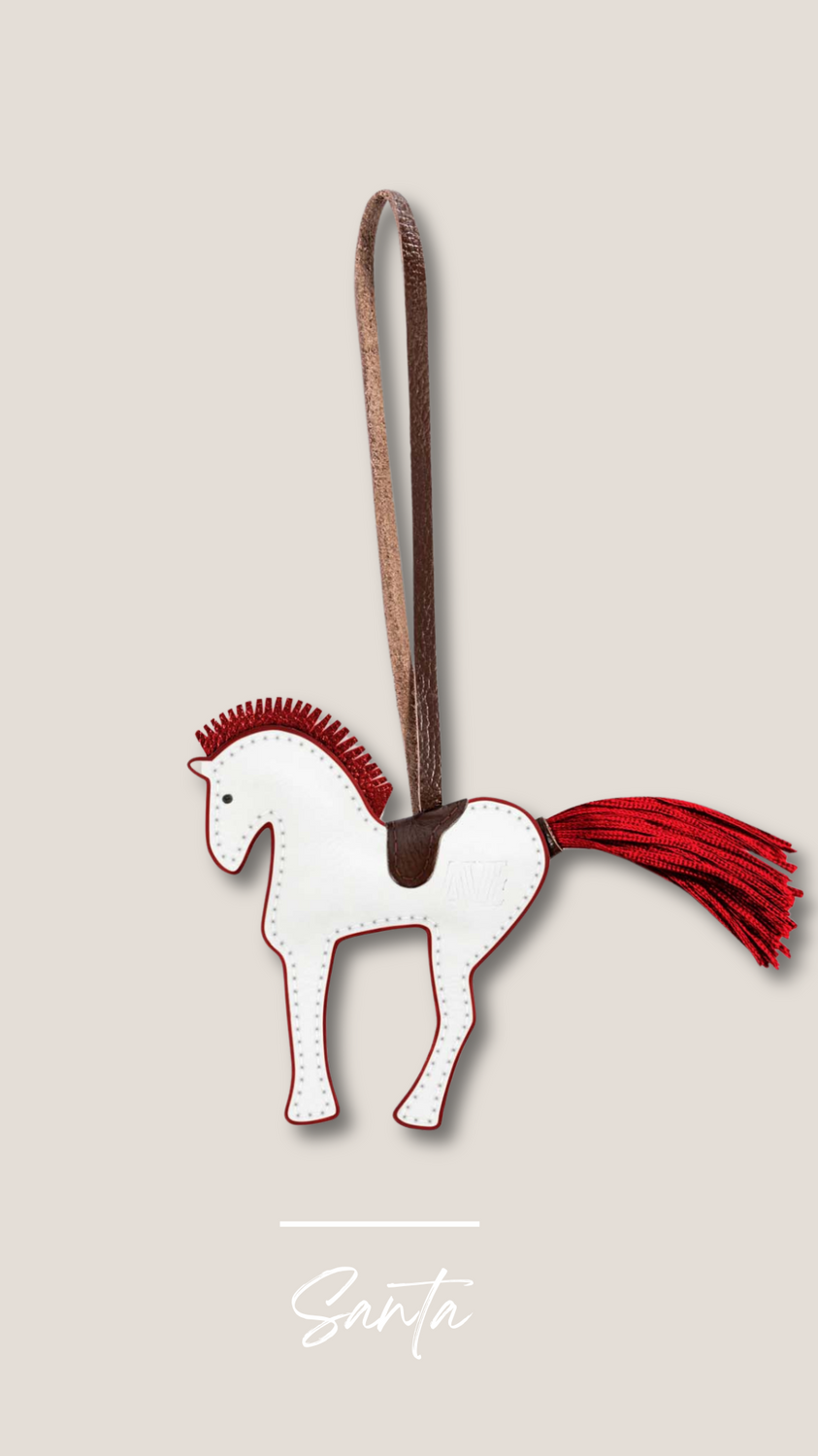 Leather pendant horse handmade