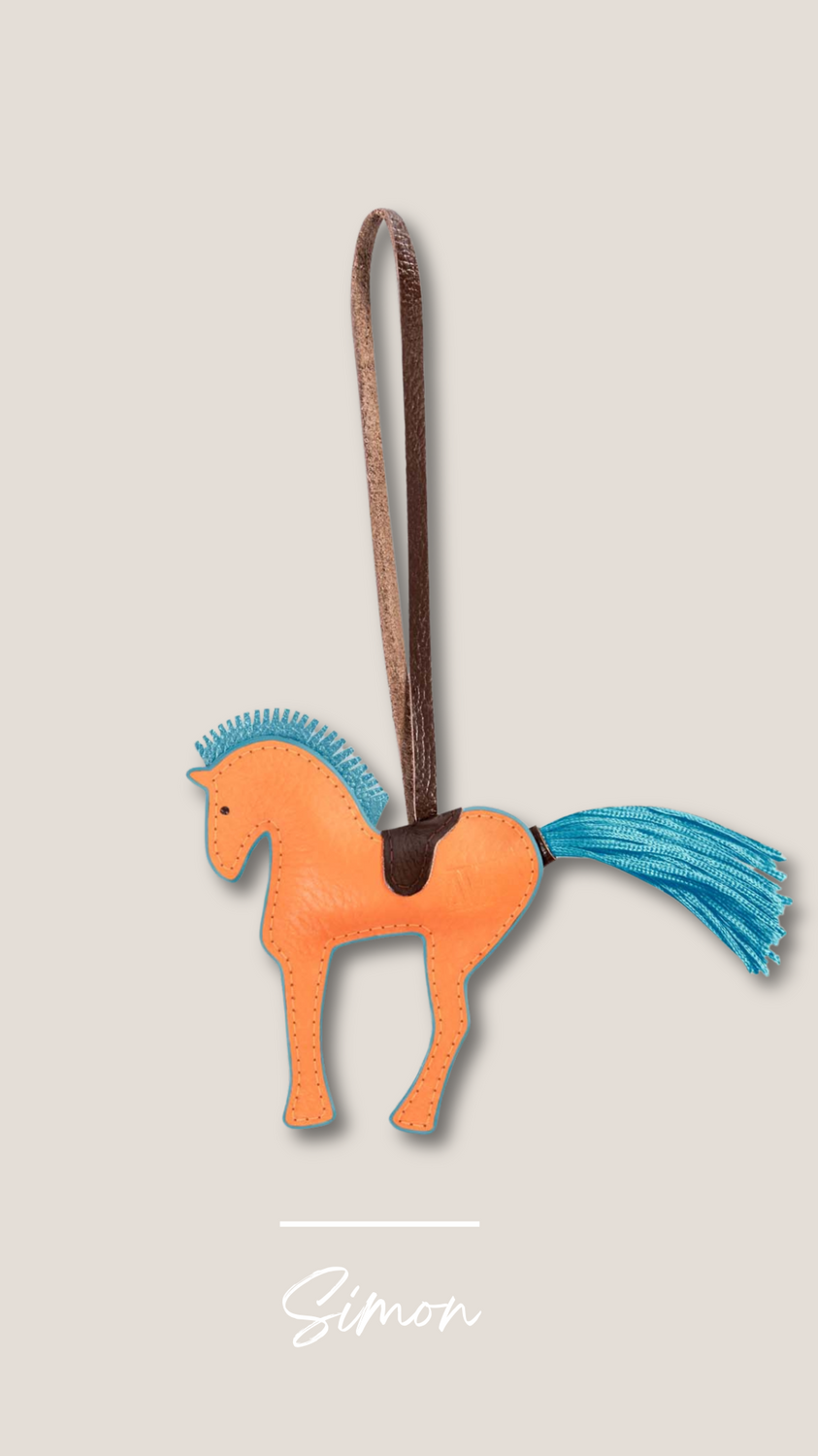 Leather pendant horse handmade