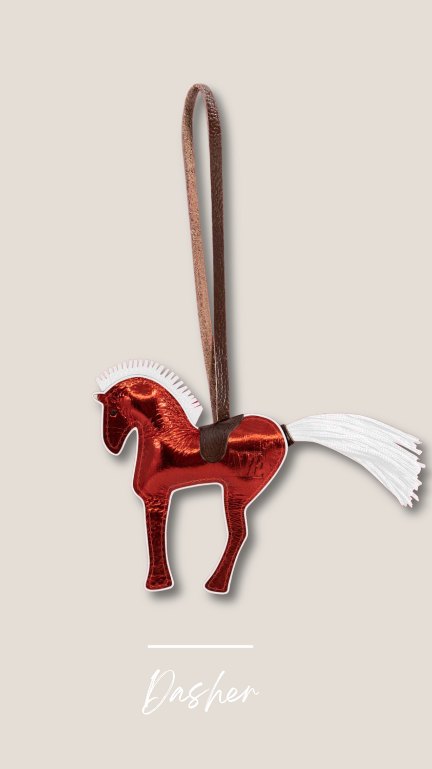 Leather pendant horse handmade
