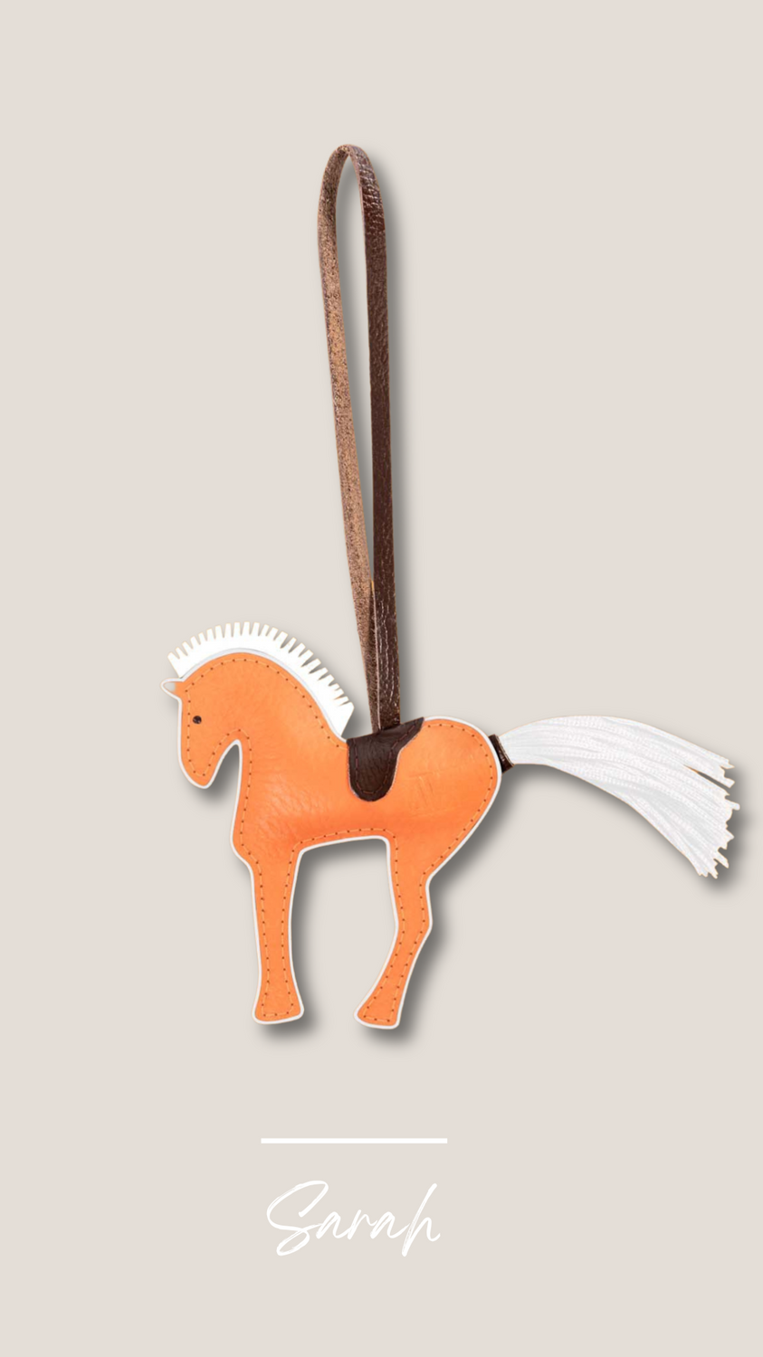 Leather pendant horse handmade