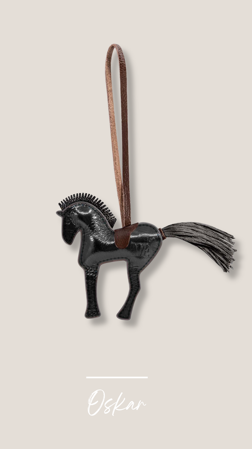 Leather pendant horse handmade