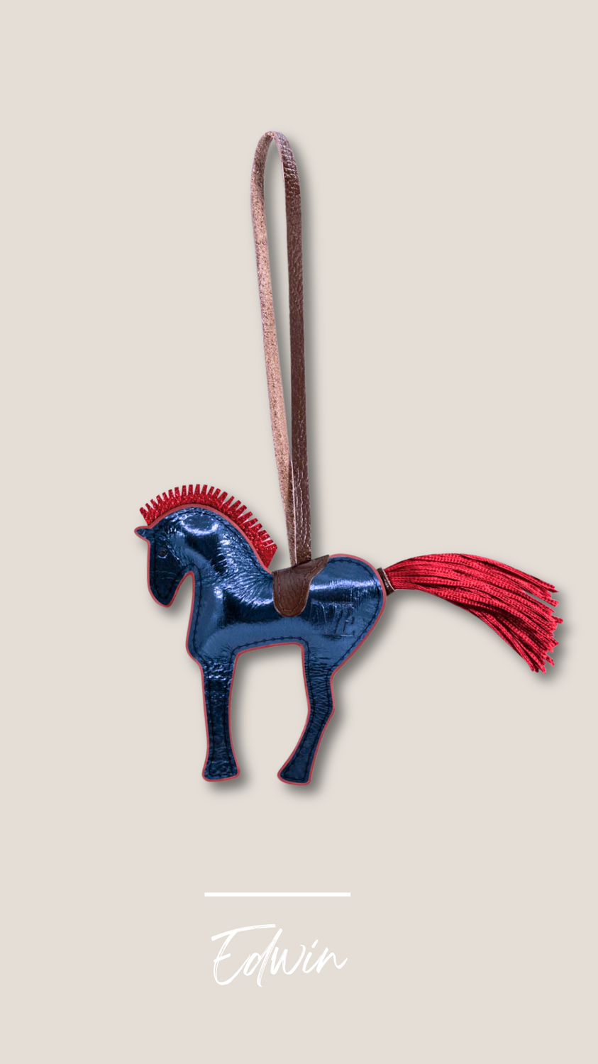 Leather pendant horse handmade