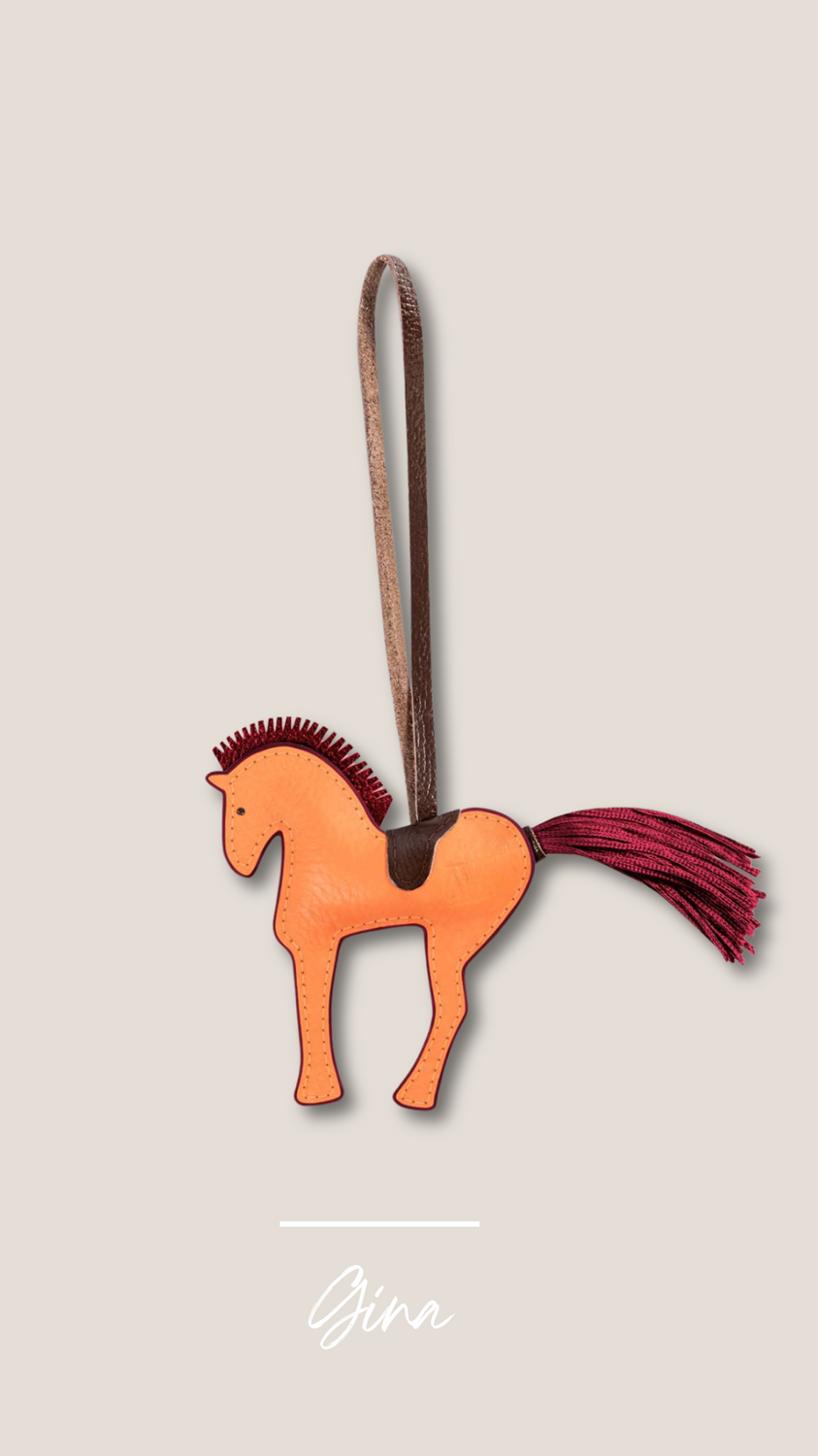 Leather pendant horse handmade