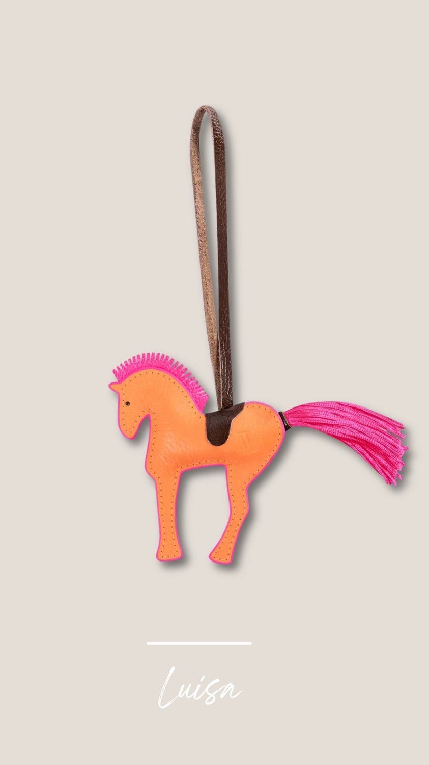 Leather pendant horse handmade