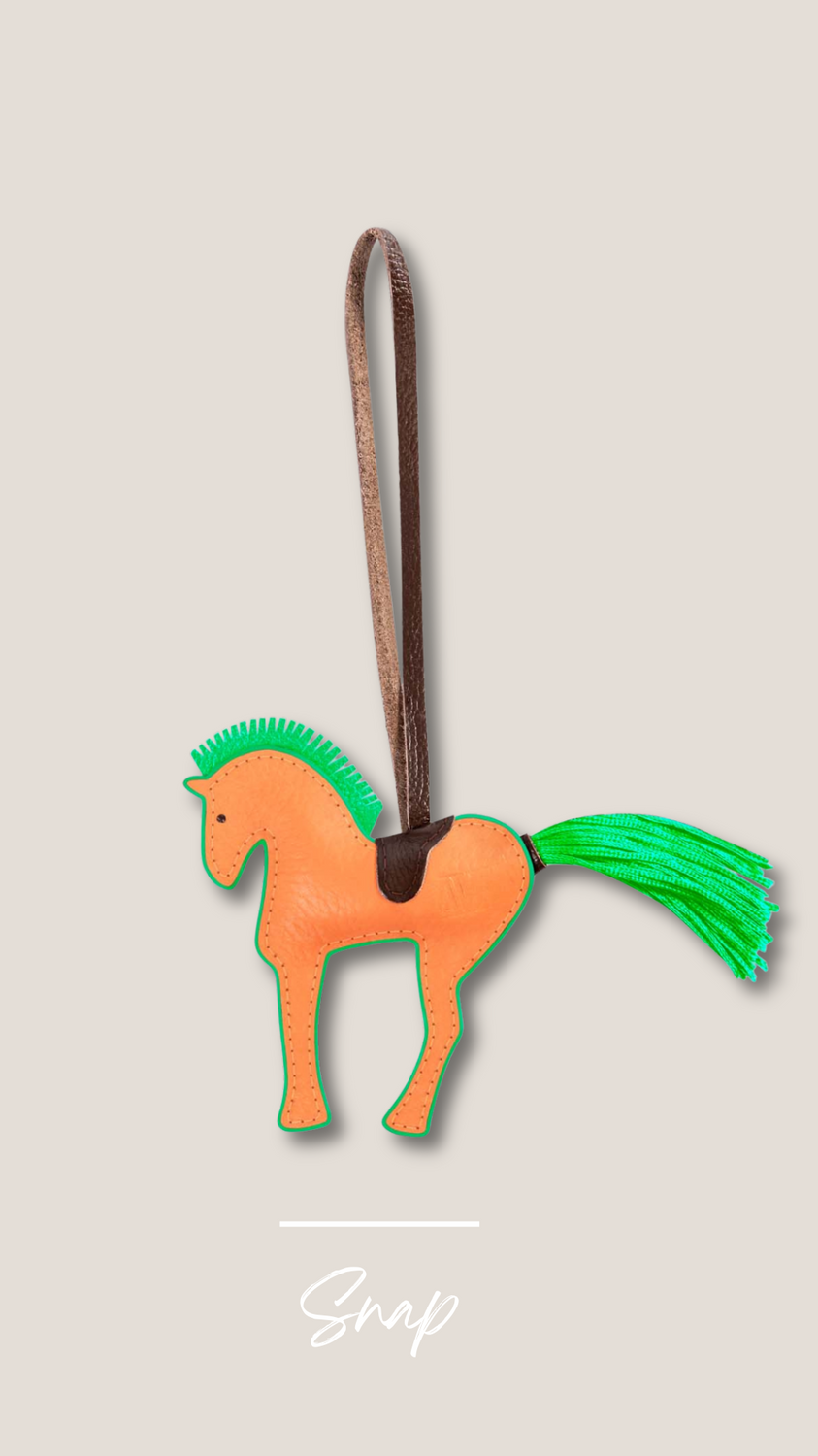 Leather pendant horse handmade