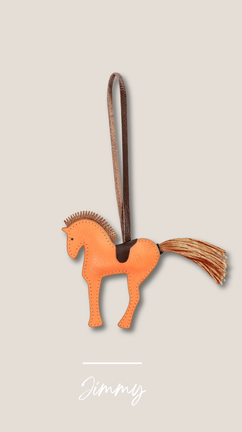 Leather pendant horse handmade