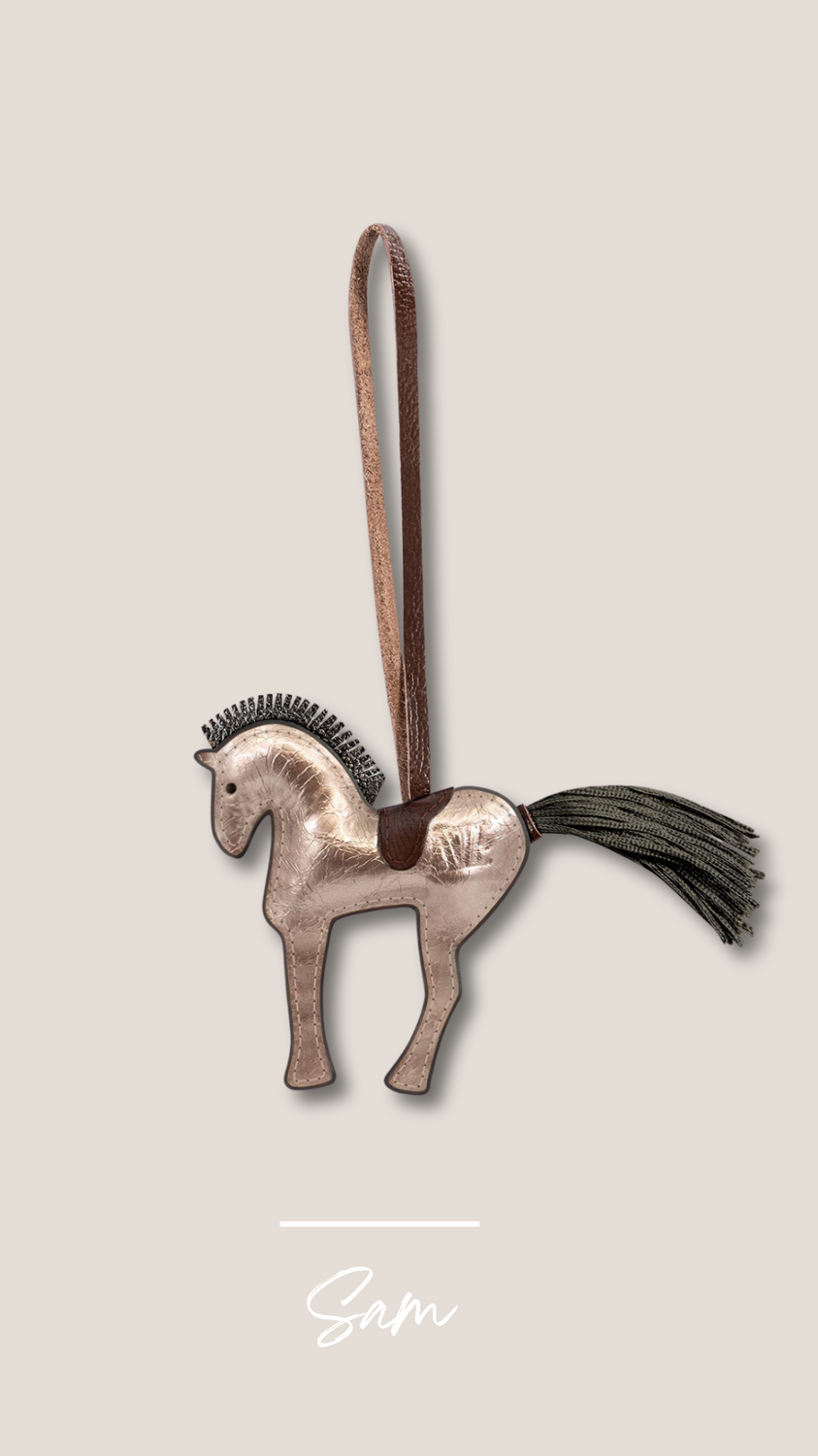 Leather pendant horse handmade