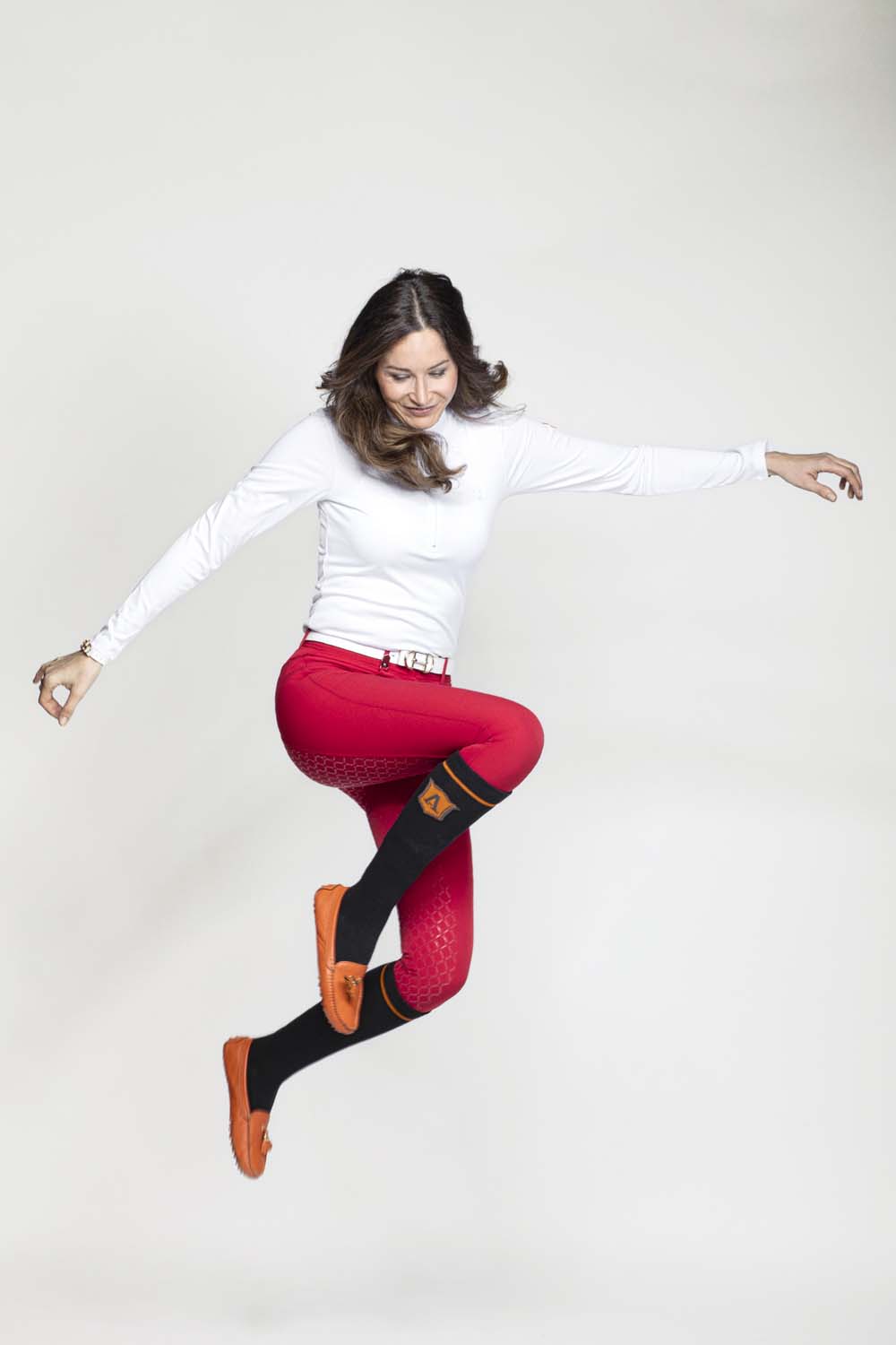 Women's breeches silicone grip half seat jumping