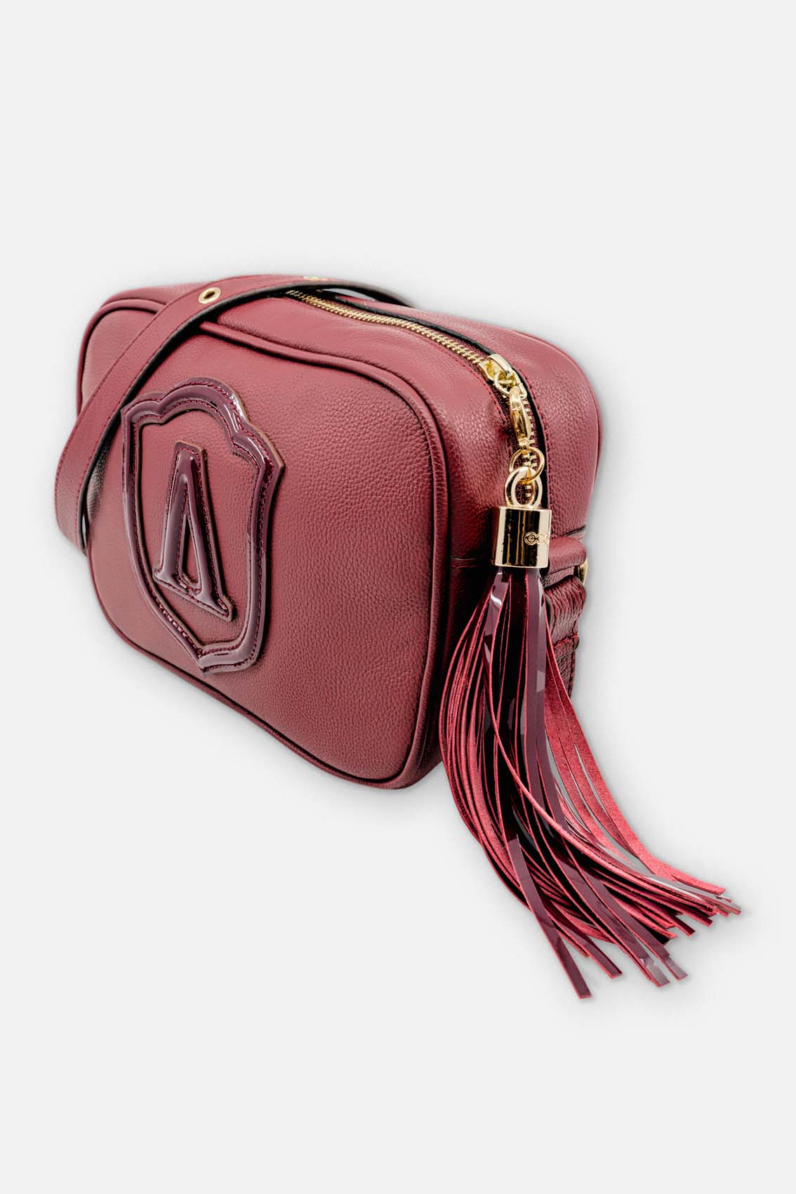 Shoulder bag made of leather with tassel