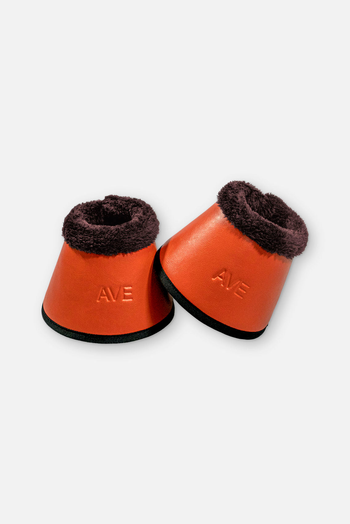 2 Leather bells with faux fur