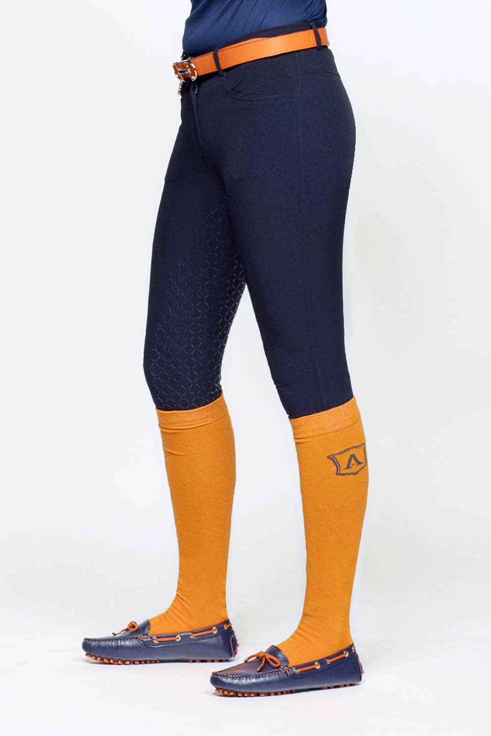 Women's breeches silicone grip half seat jumping