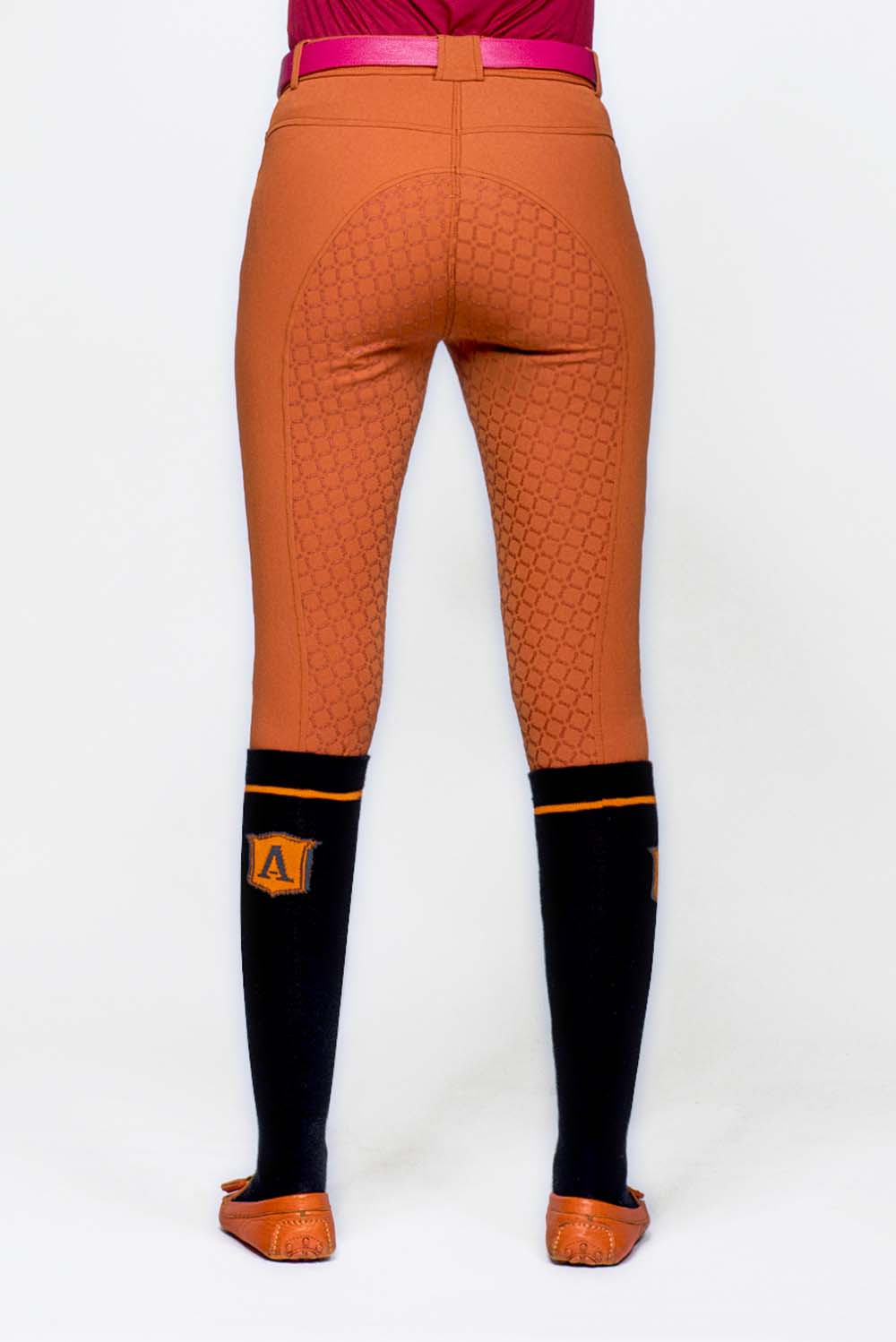 Women's breeches silicone grip half seat jumping
