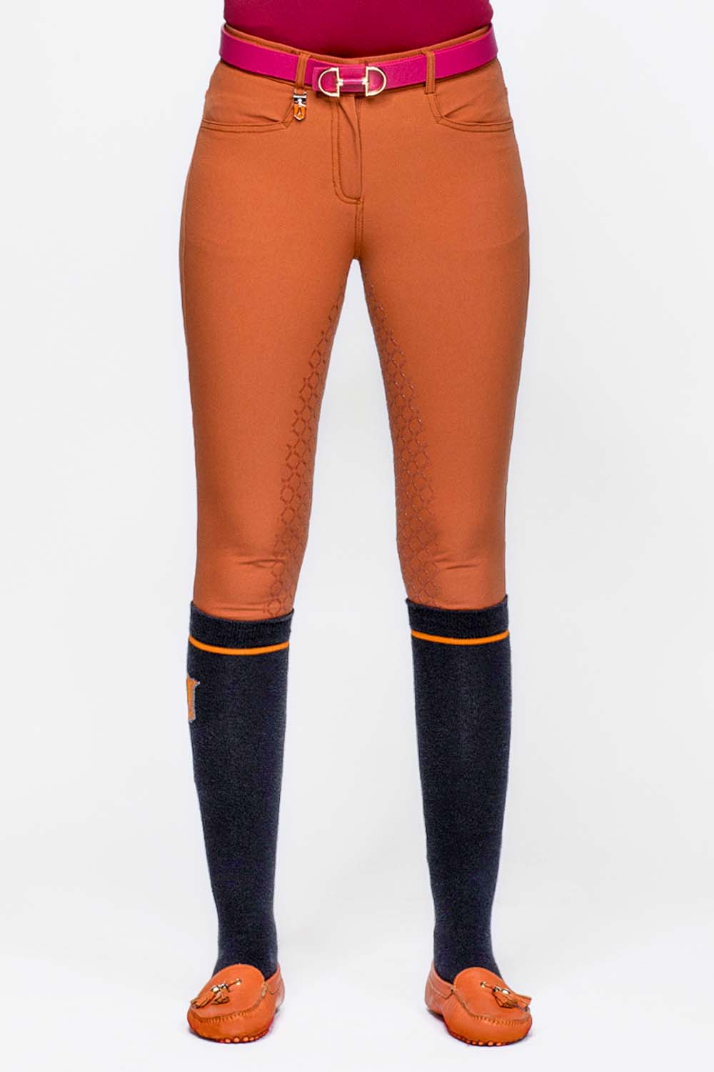 Women's breeches silicone grip half seat jumping