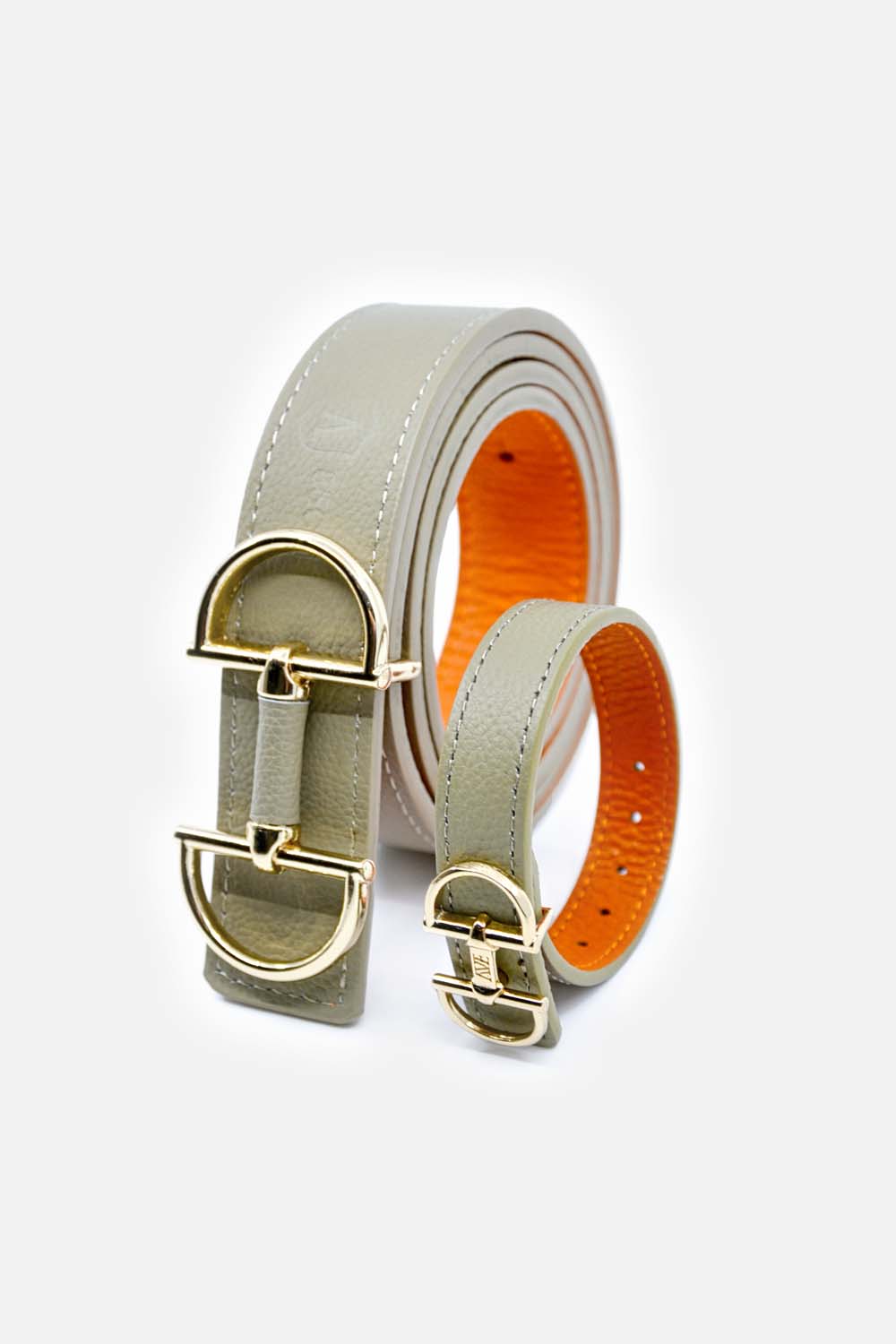 Jewelry bracelet made of leather with a snaffle as a clasp and a box