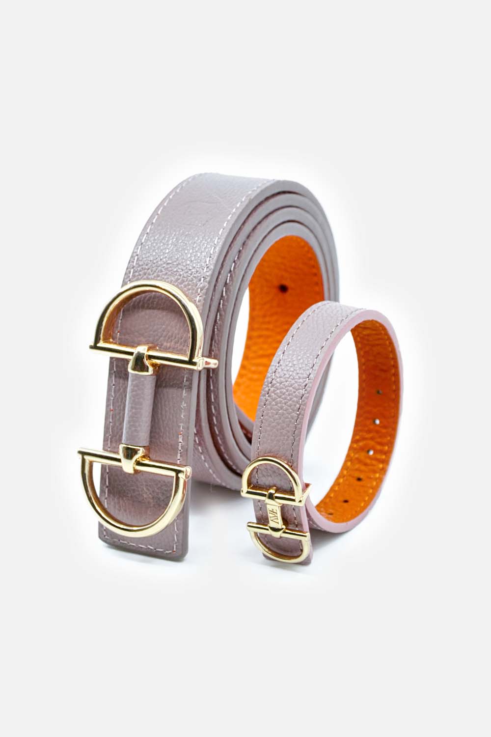 Jewelry bracelet made of leather with a snaffle as a clasp and a box