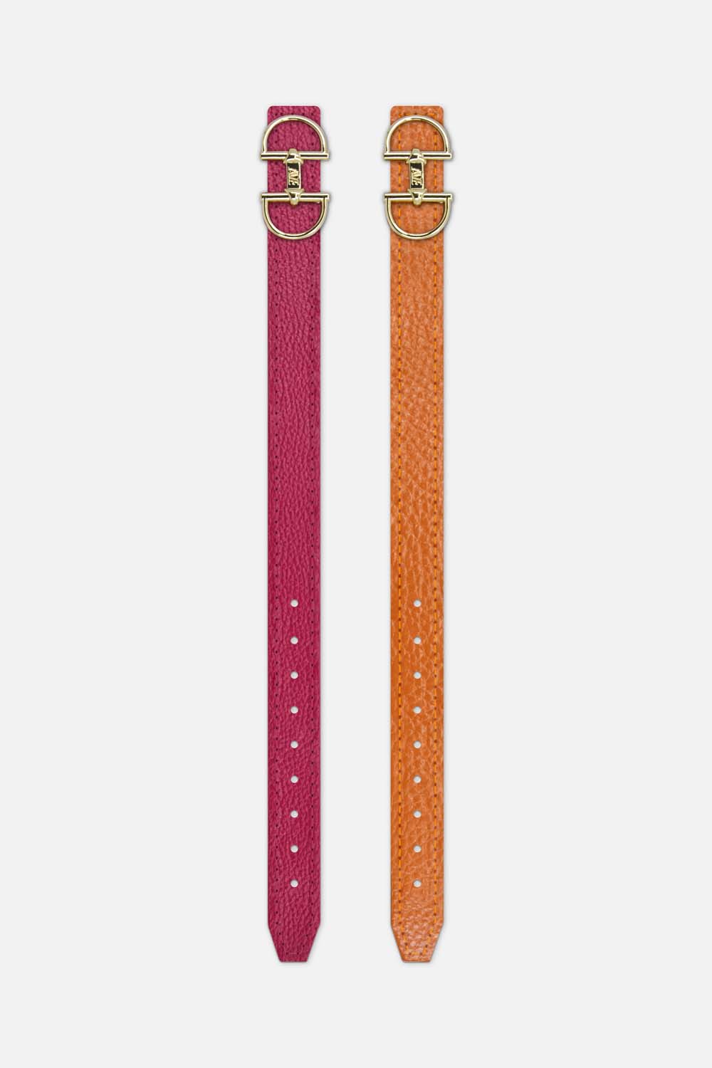 Jewelry bracelet made of leather with a snaffle as a clasp and a box