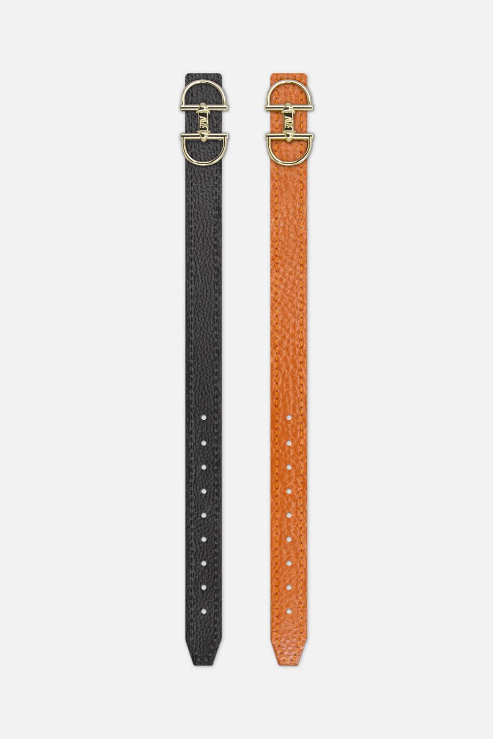 Jewelry bracelet made of leather with a snaffle as a clasp and a box
