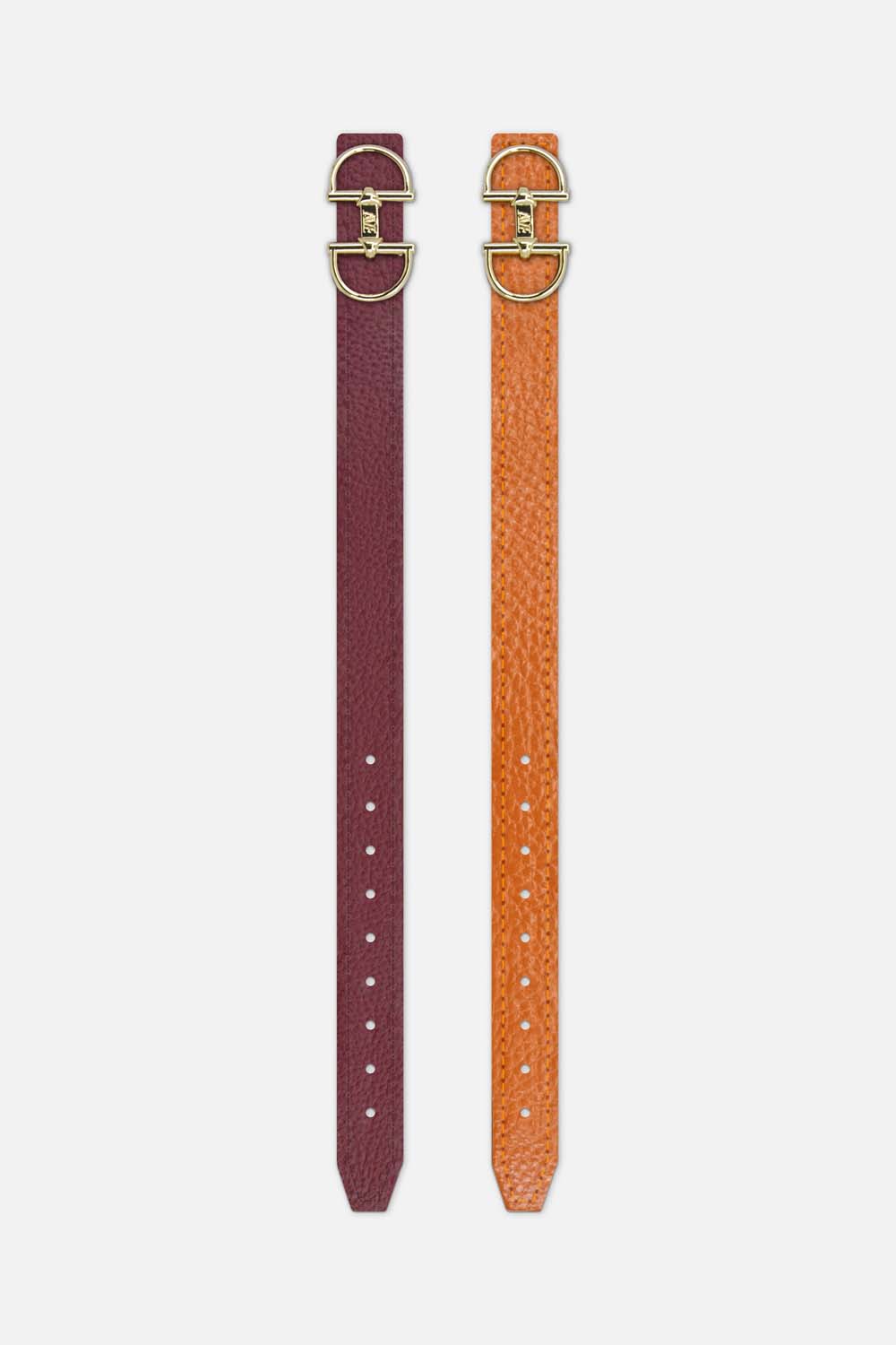 Jewelry bracelet made of leather with a snaffle as a clasp and a box