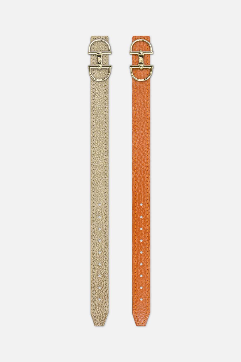 Jewelry bracelet made of leather with a snaffle as a clasp and a box