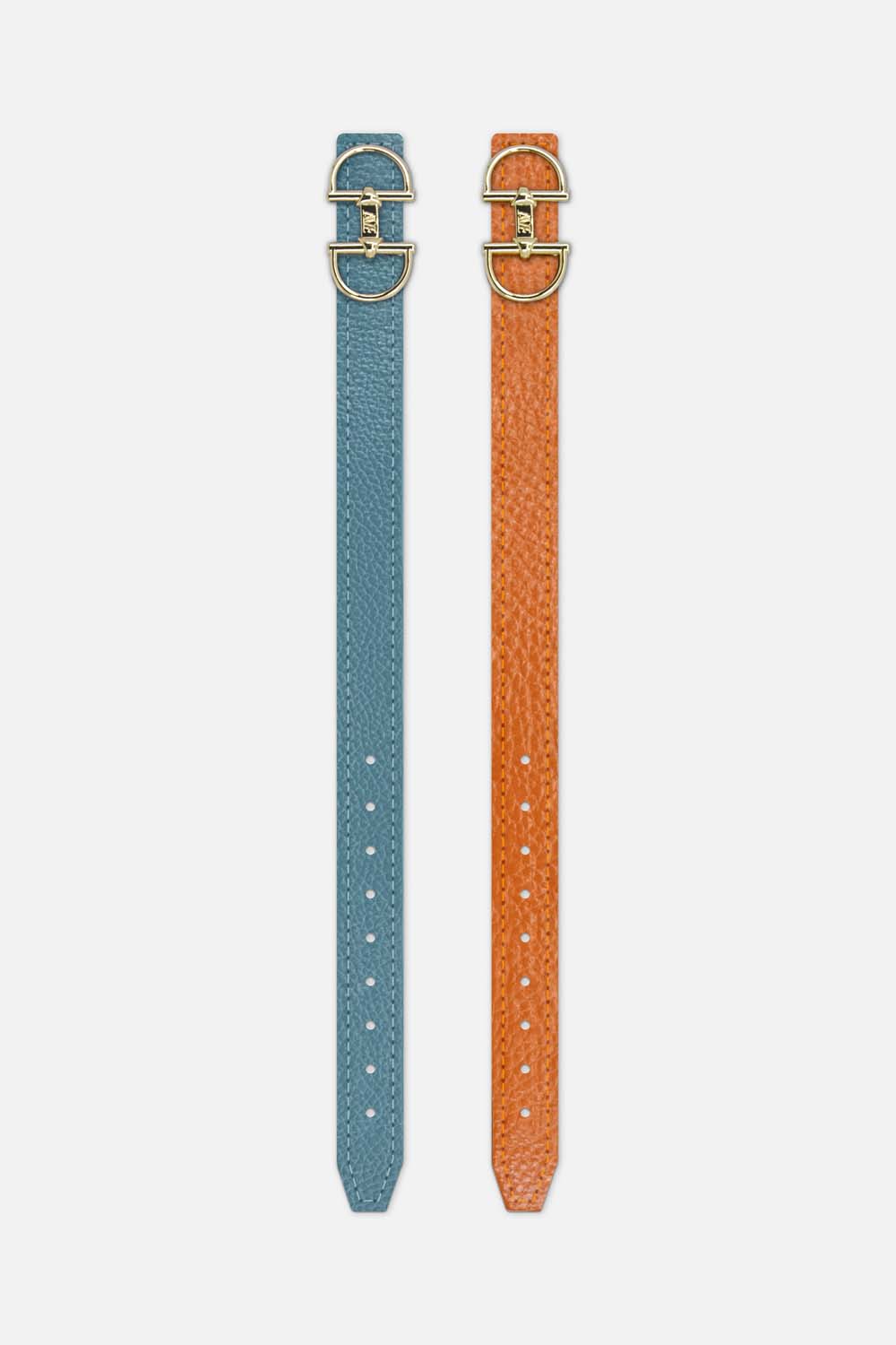 Jewelry bracelet made of leather with a snaffle as a clasp and a box