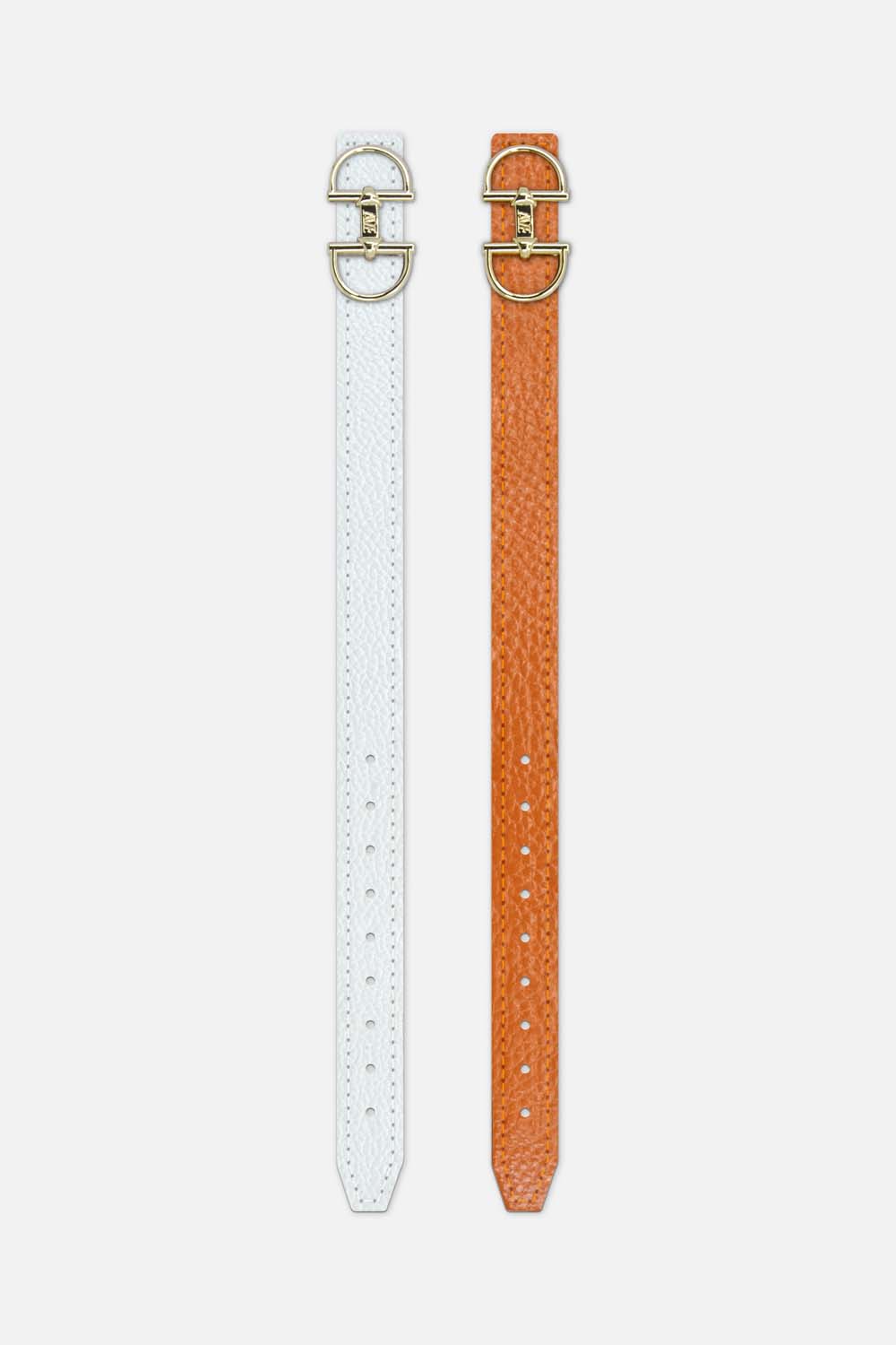 Jewelry bracelet made of leather with a snaffle as a clasp and a box