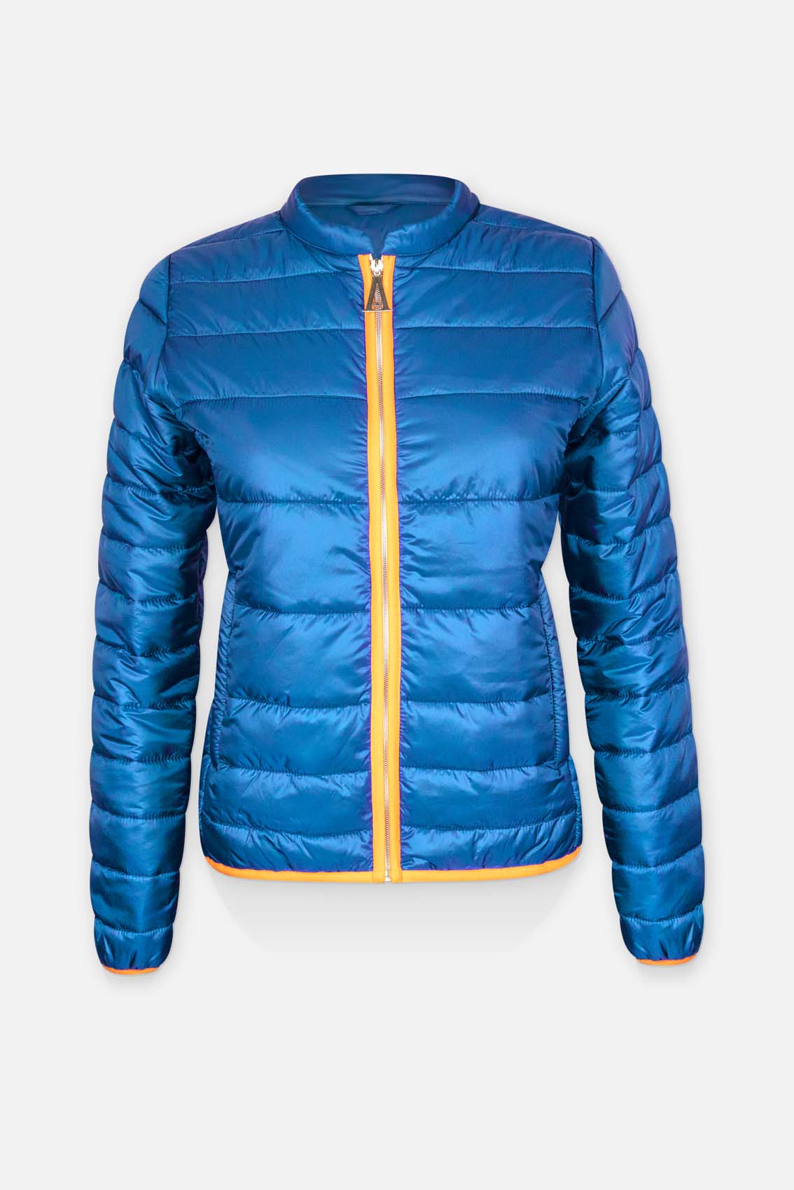 Women's sporty quilted jacket with two outside pockets and A-shield
