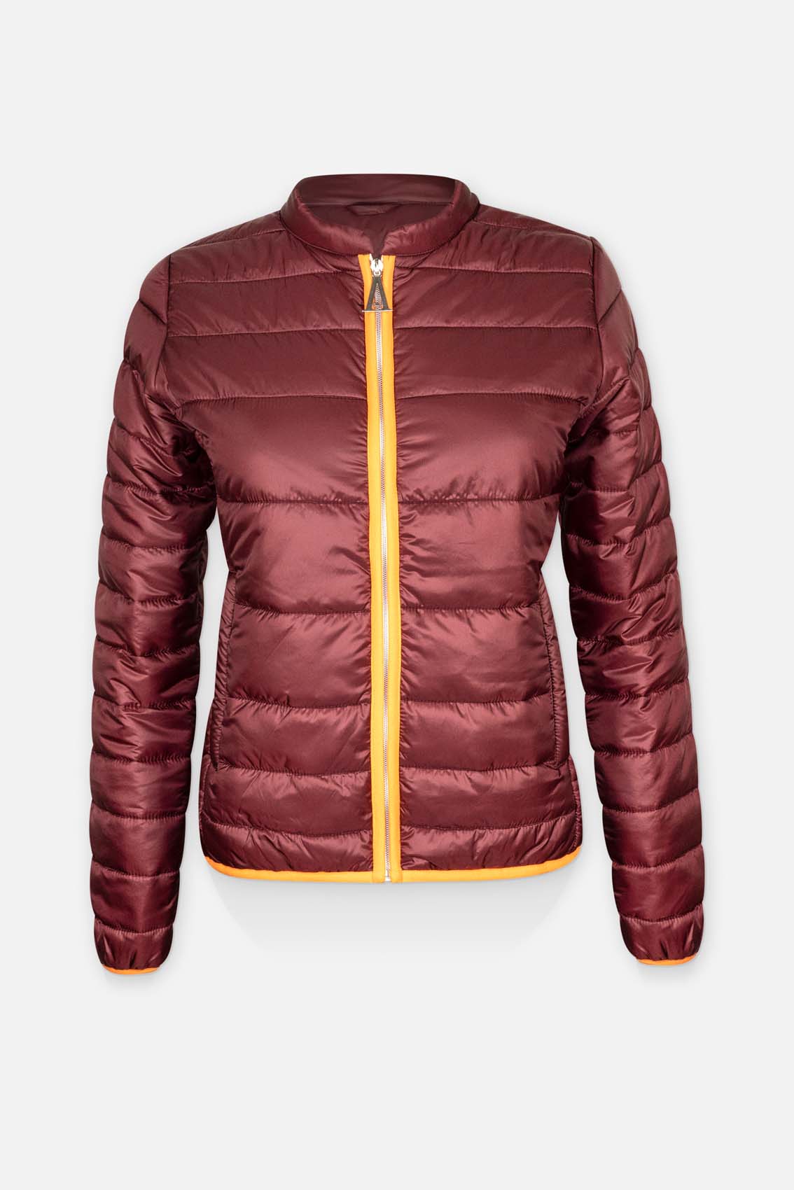Women's sporty quilted jacket with two outside pockets and A-shield