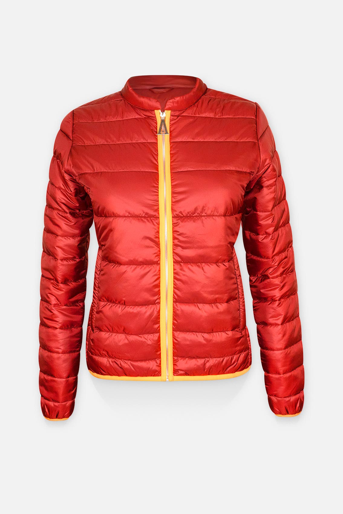 Women's sporty quilted jacket with two outside pockets and A-shield
