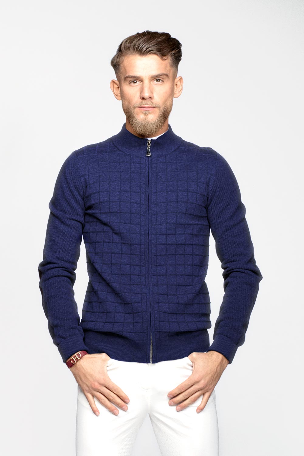 Herren Sweatshirt aus Baumwolle Bottom-Up Reissverschluss