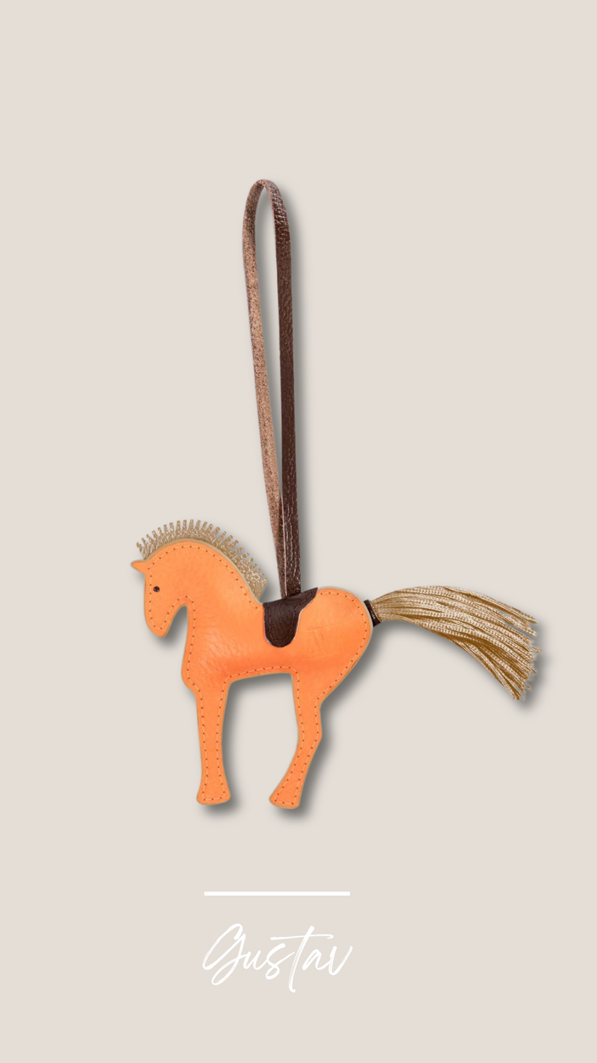 Leather pendant horse handmade