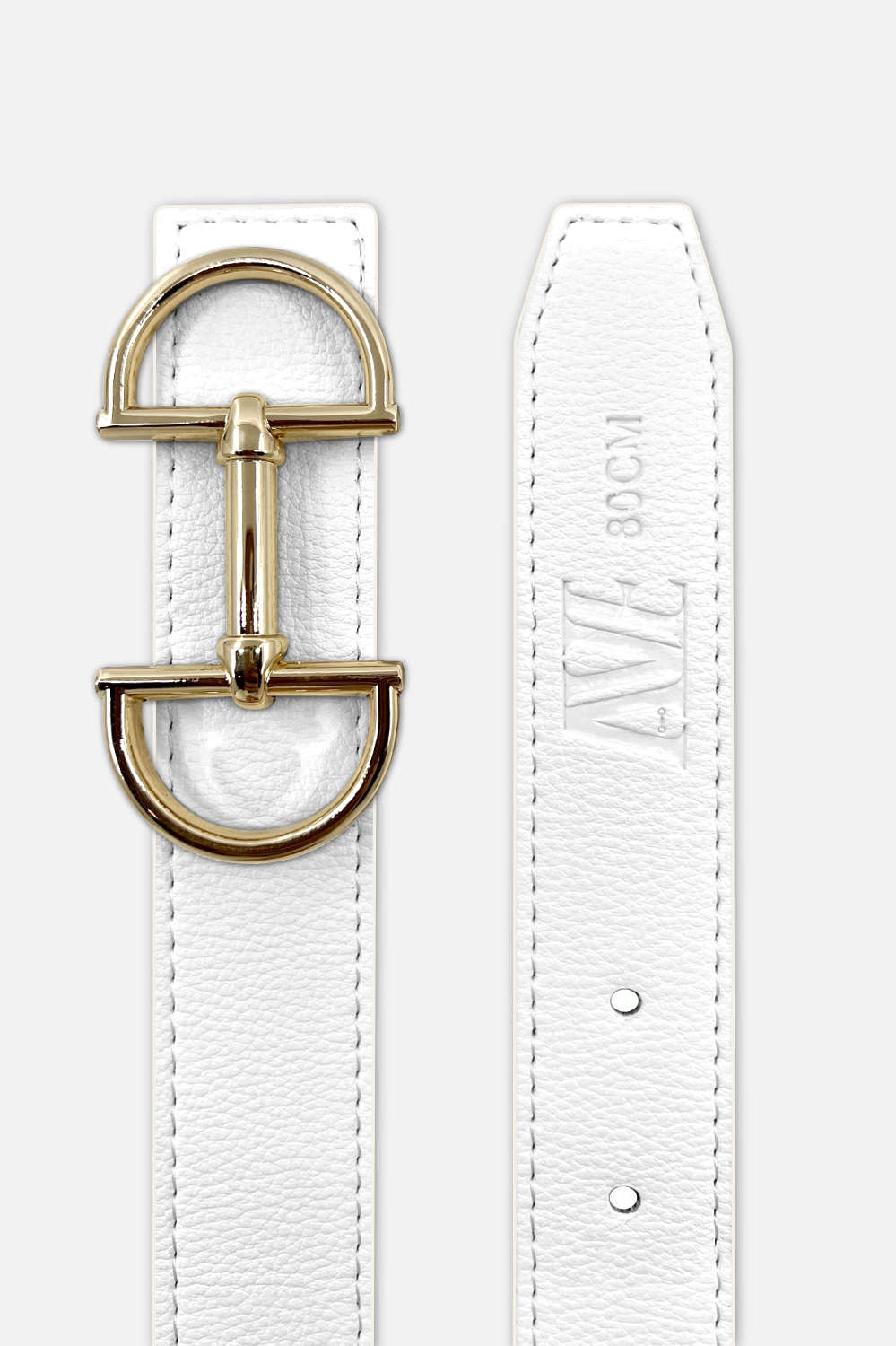 Women's reversible leather belt with a snaffle as belt buckle