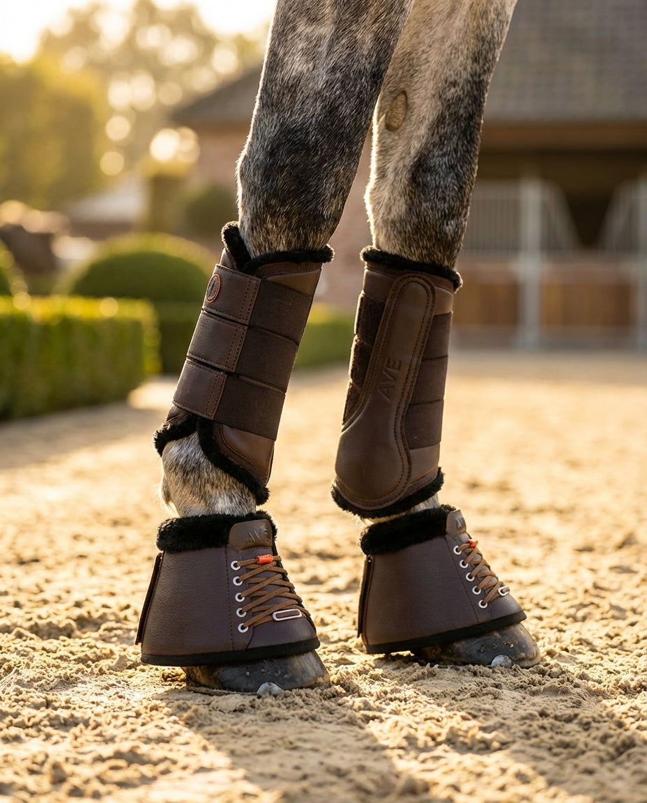 Sneaker Hufglocken aus Kunstleder und Kunstfell