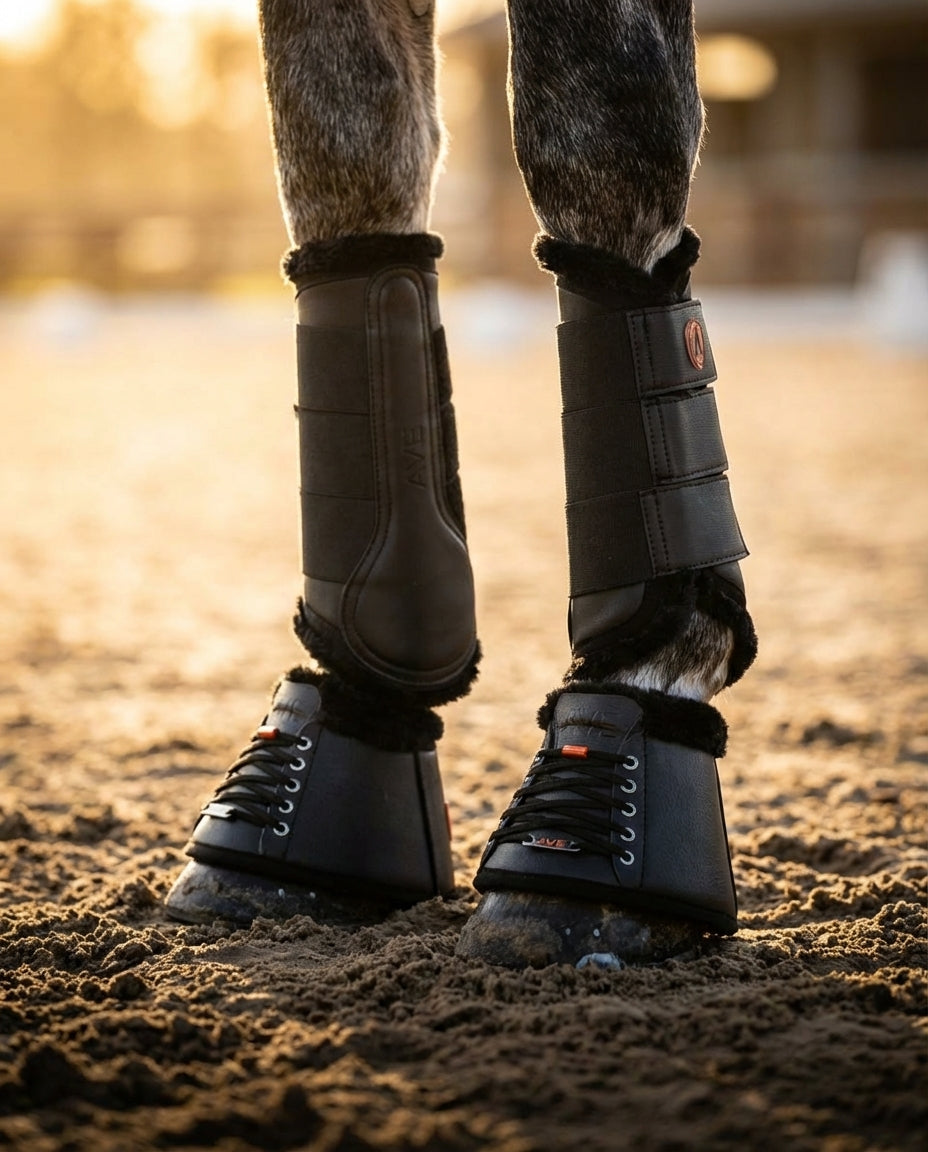Sneaker Hufglocken aus Kunstleder und Kunstfell
