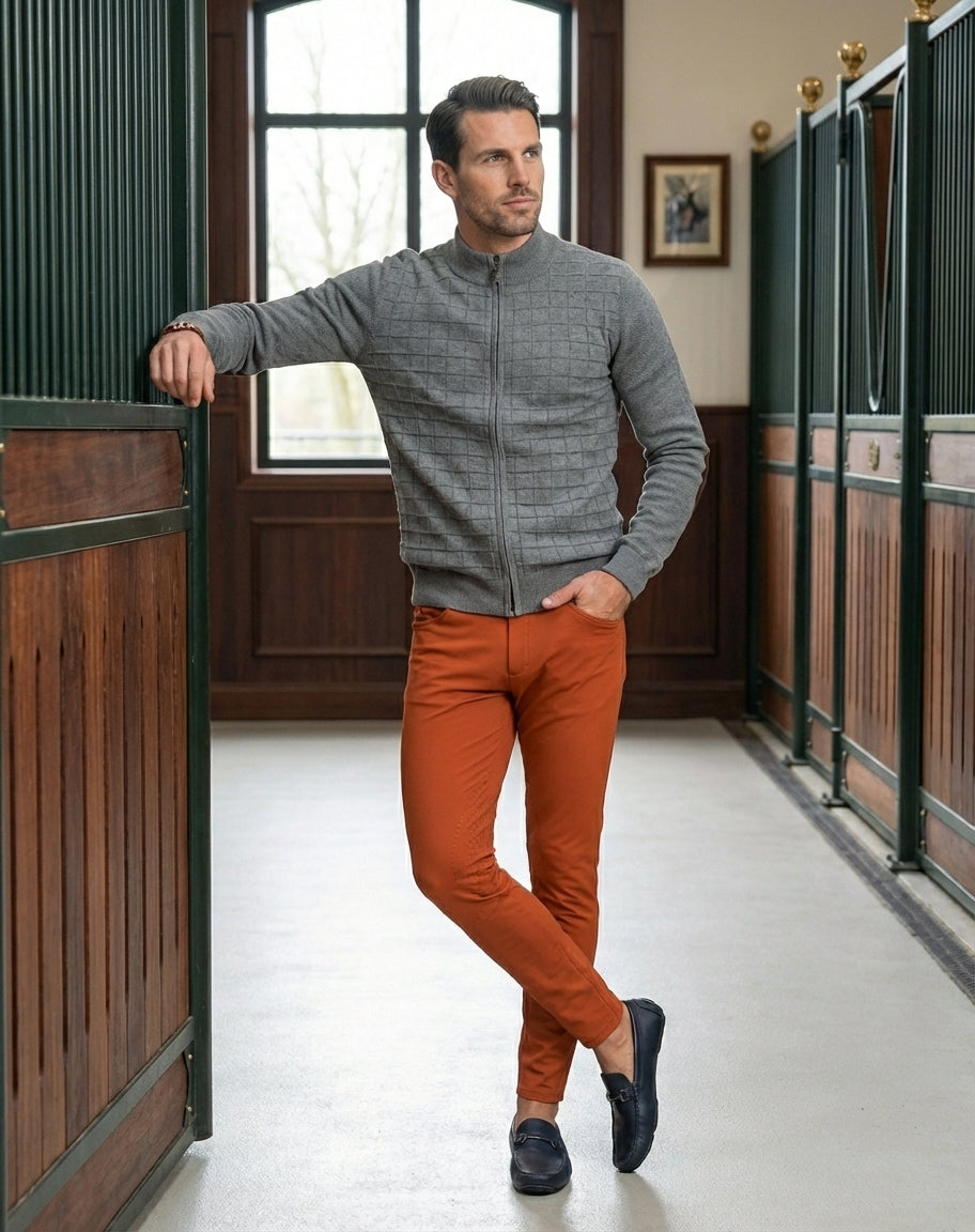 The Equestrian Quilted Zip-Cardigan – 100% Baumwolle