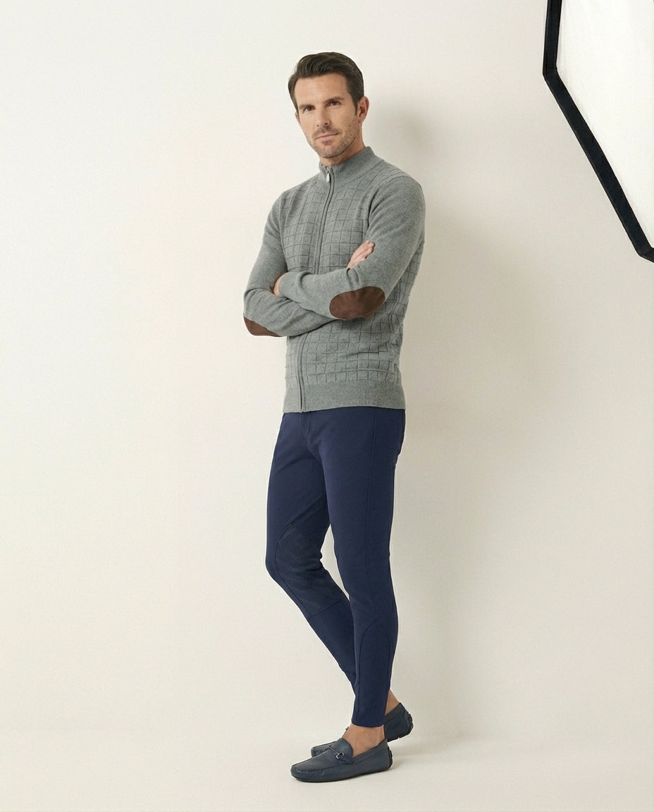 The Equestrian Quilted Zip-Cardigan – 100% Baumwolle